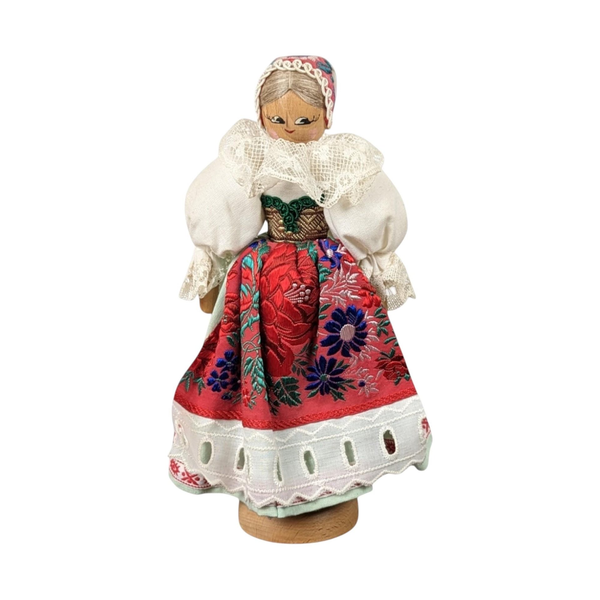 Vintage Hand-Crafted Folk Art Wooden Doll