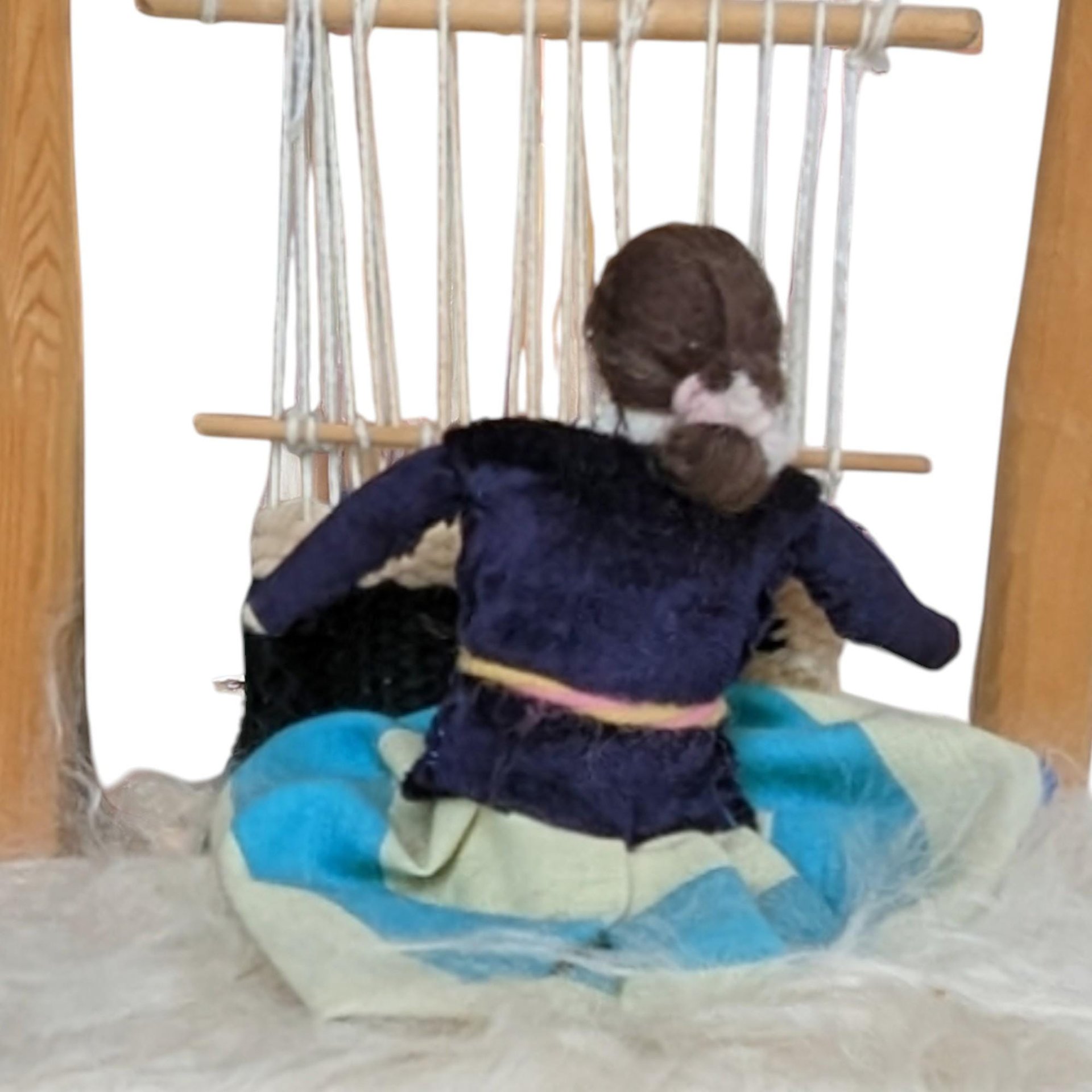 Vintage Navajo Weaver Doll with Loom
