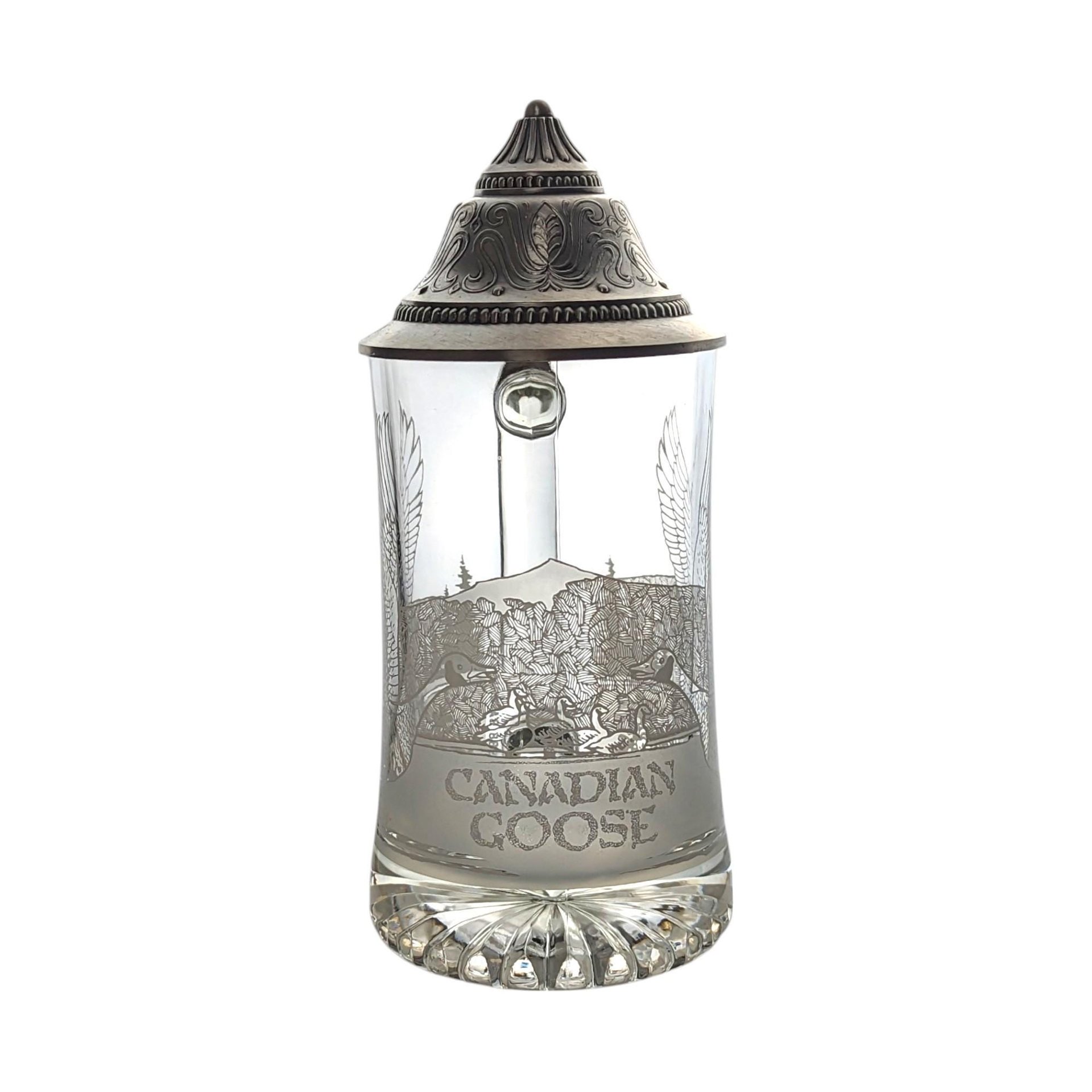 Vintage Canadian Goose Glass Etched Stein