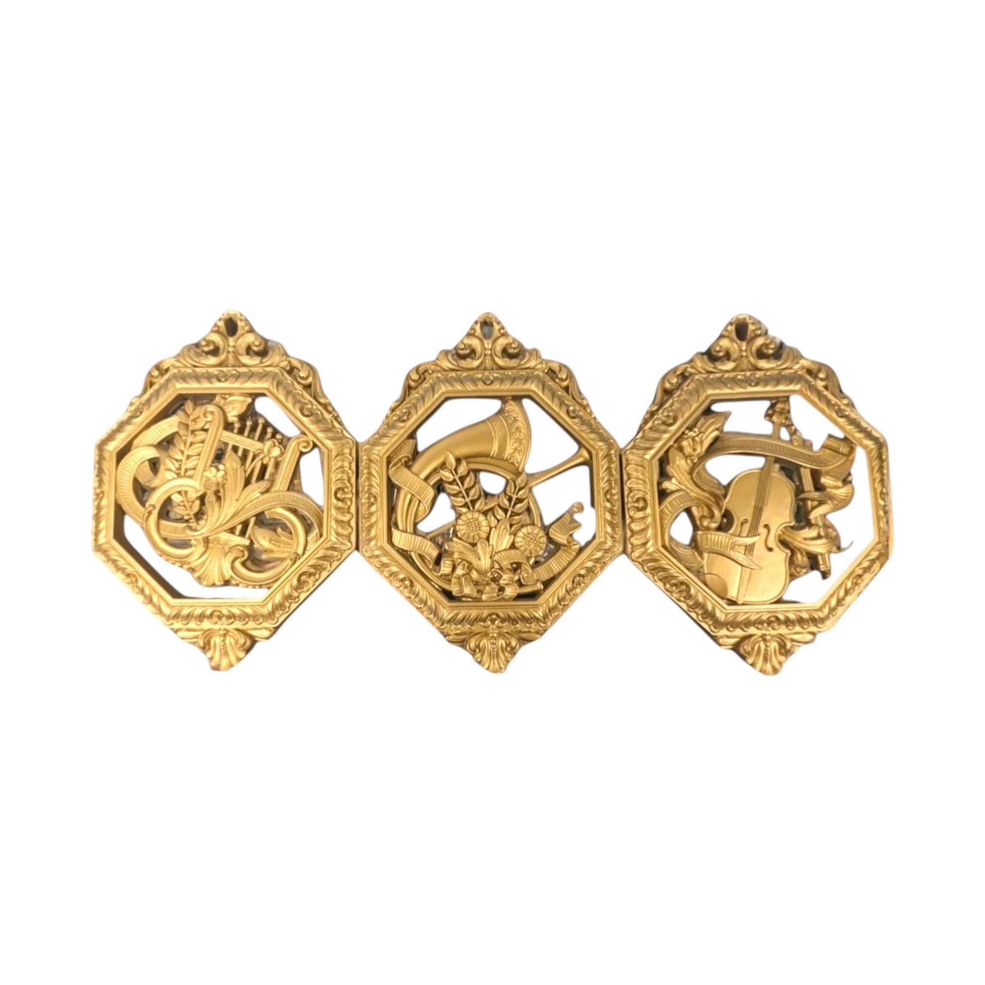 1976 Homco Gold Musical Instrument Wall Hangings