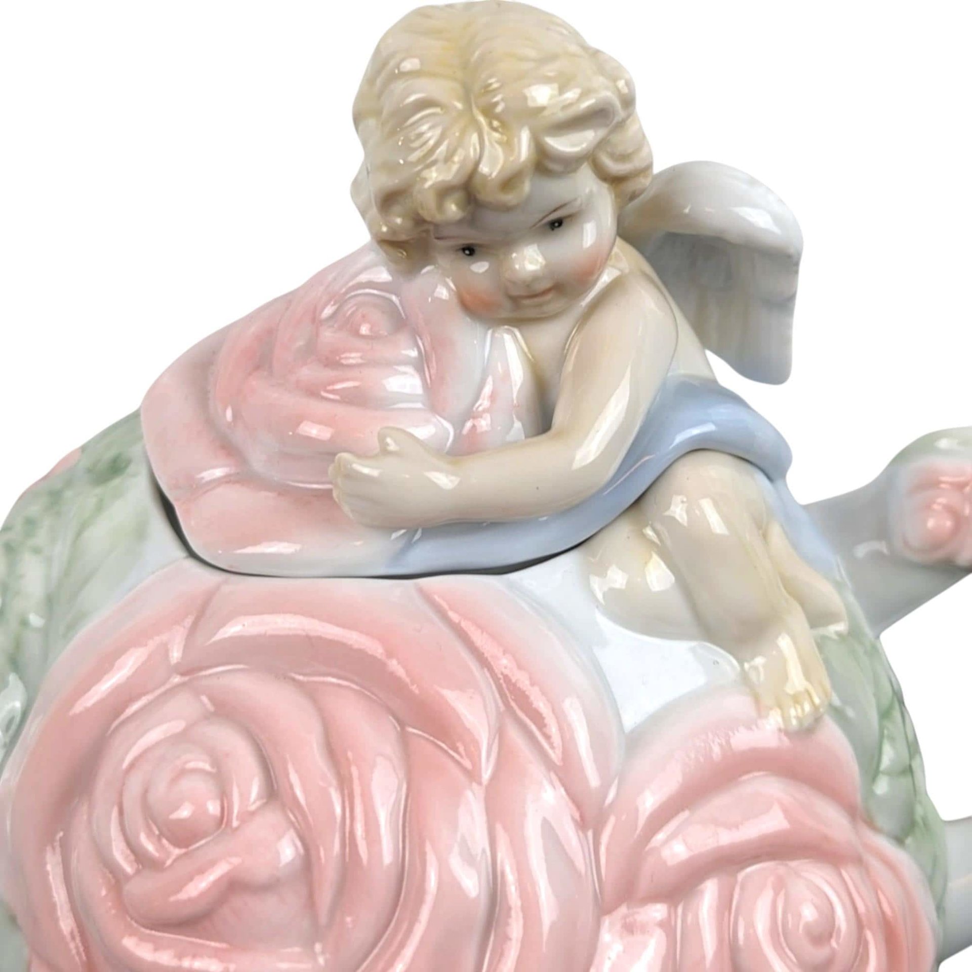 1980s Ceramic Avon Cherub Teapot