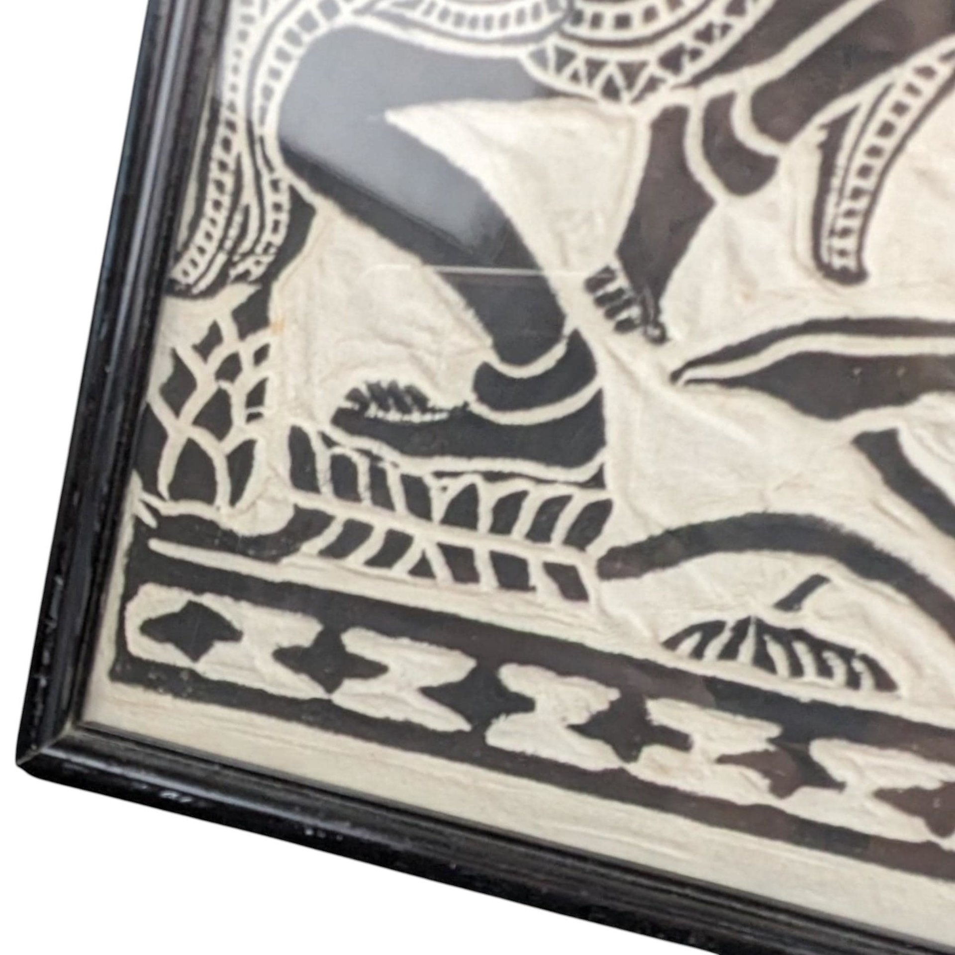 Vintage Framed Apsara Dancers on Rice Paper