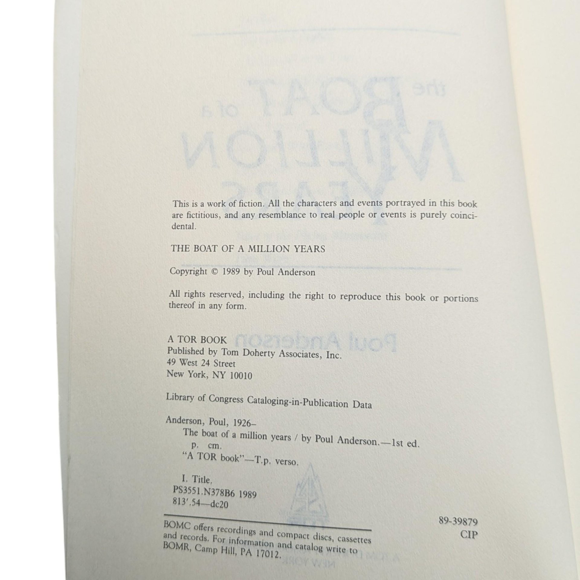 Vintage 1989 The Boat of a Million Years Paperback: Poul Anderson