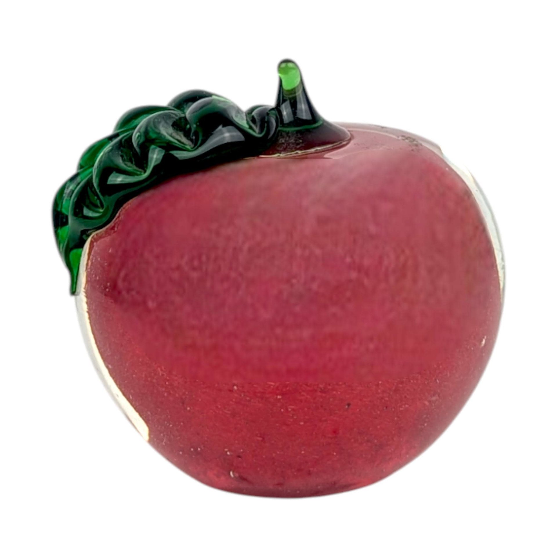 Vintage Glass Apple Paperweight