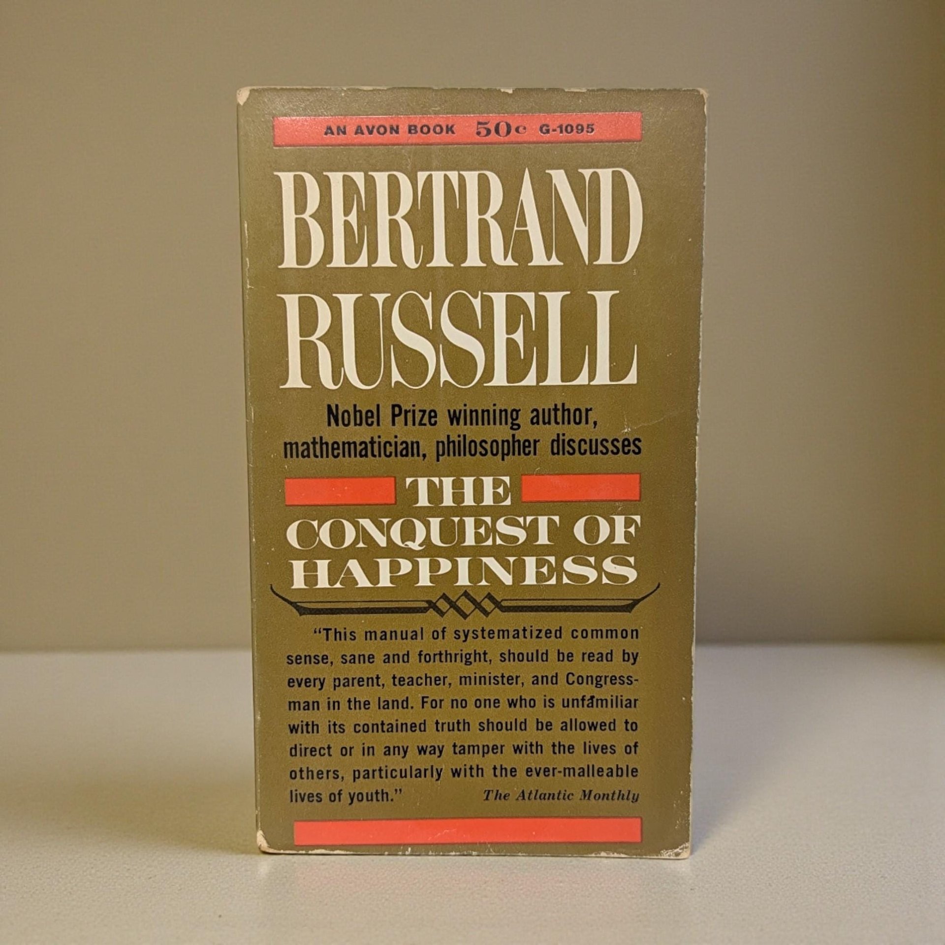 Vintage The Conquest of Happiness: Bertrand Russell Paperback Book