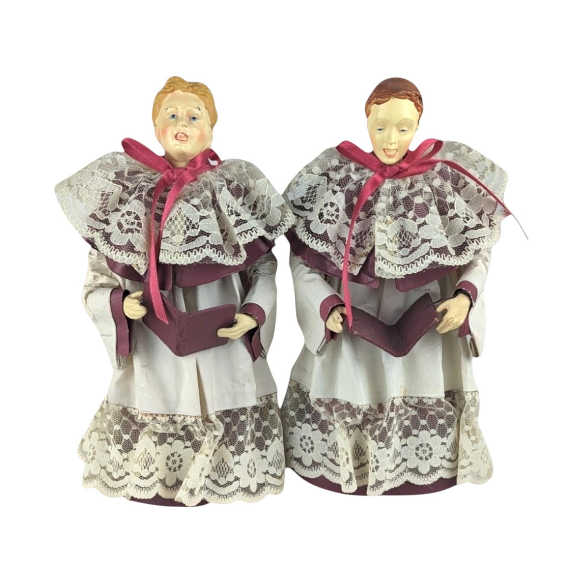 Vintage Paper Mache Christmas Carolers