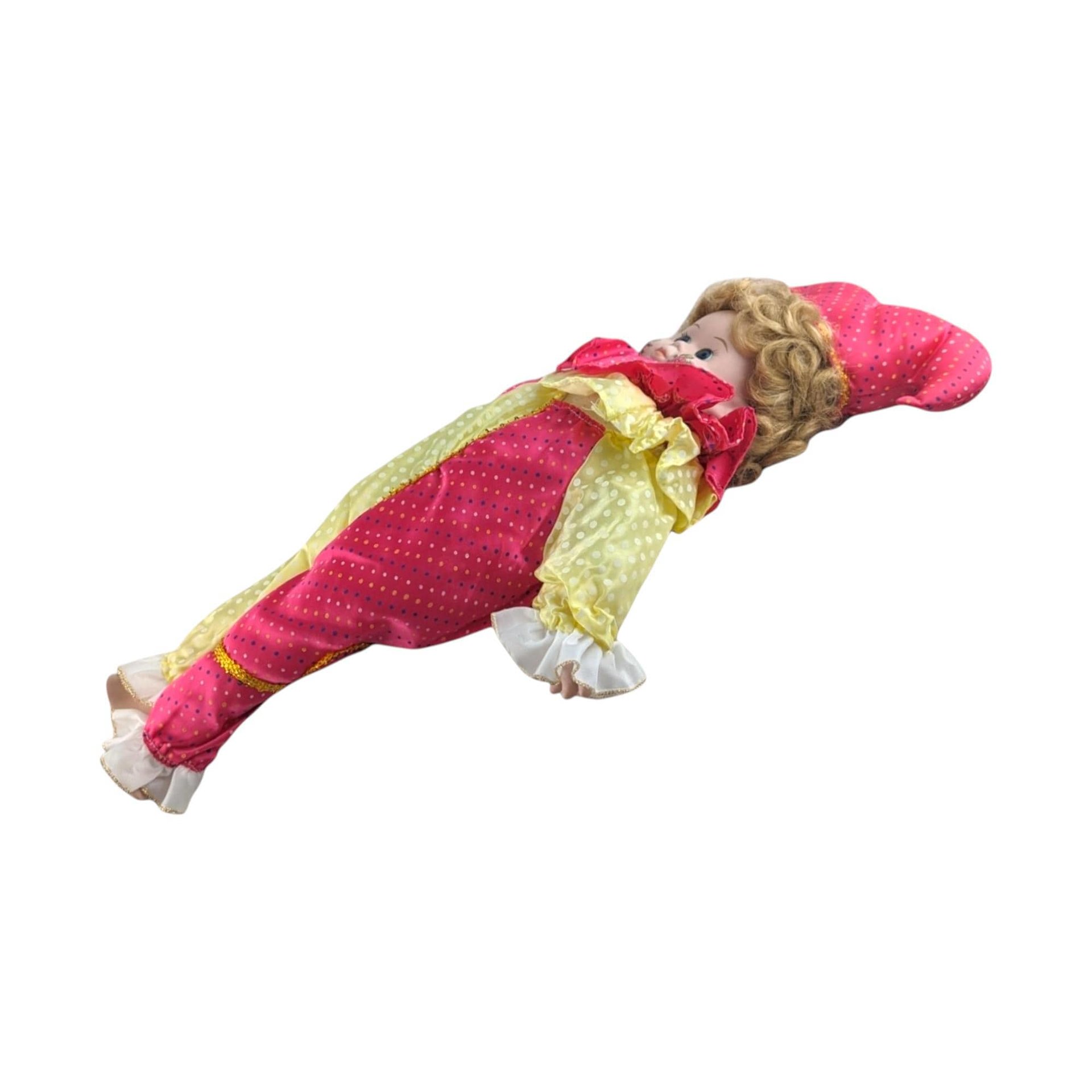 Vintage 19" Harlequin Jester Doll