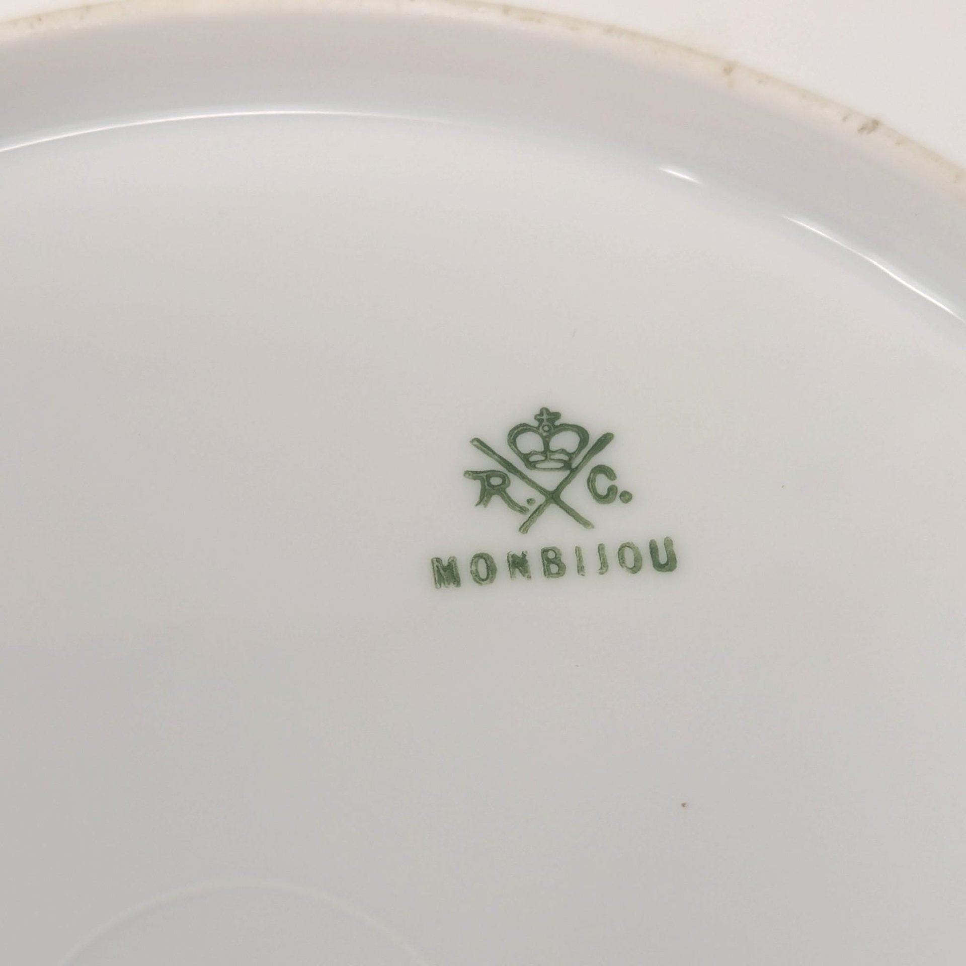 Vintage German Porcelain Handled Serving Plate: Pink and Gold Floral Scalloped Dish