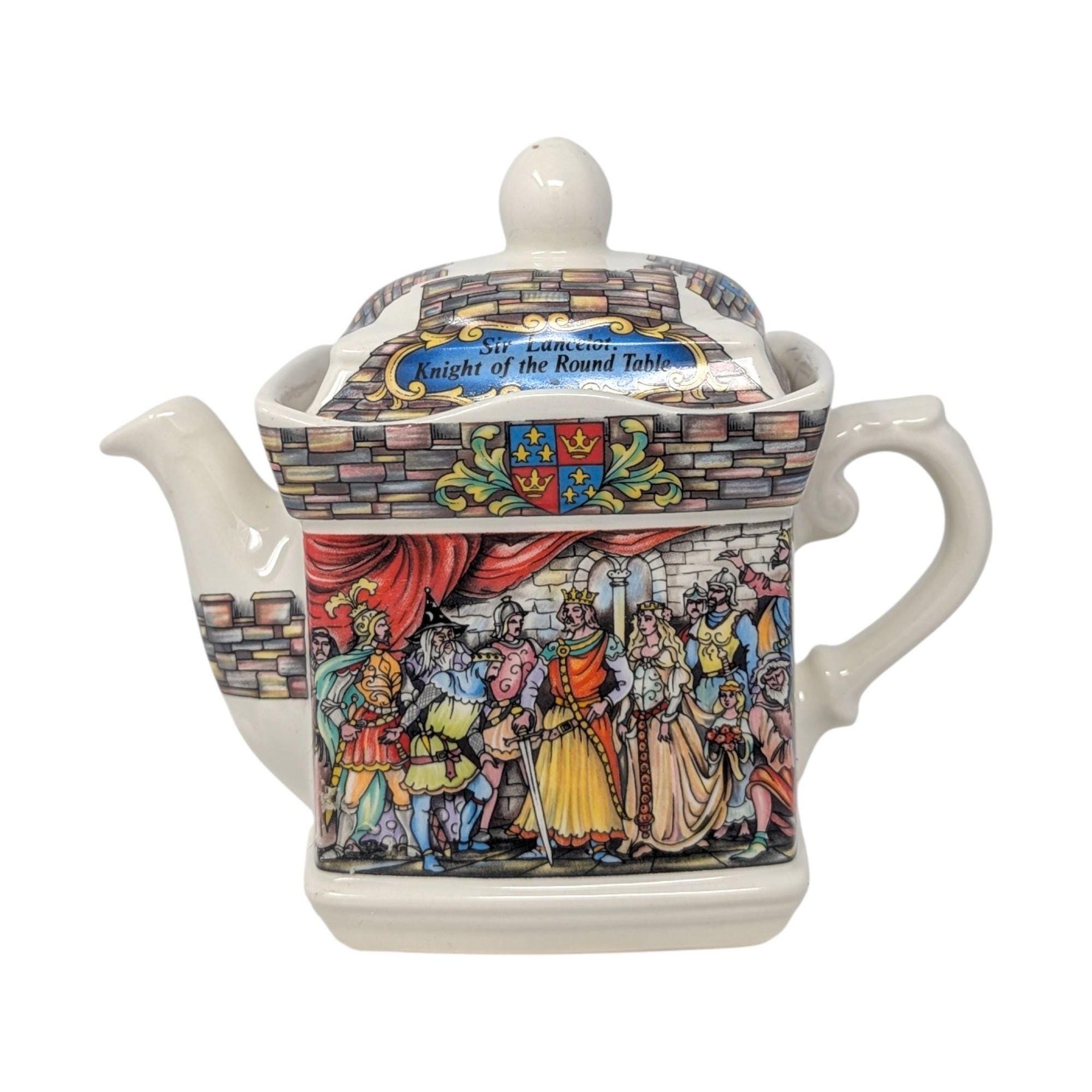 Vintage Sadler King Arthur Porcelain Teapot: Sir Lancelot of the Round Table Camelot Decor