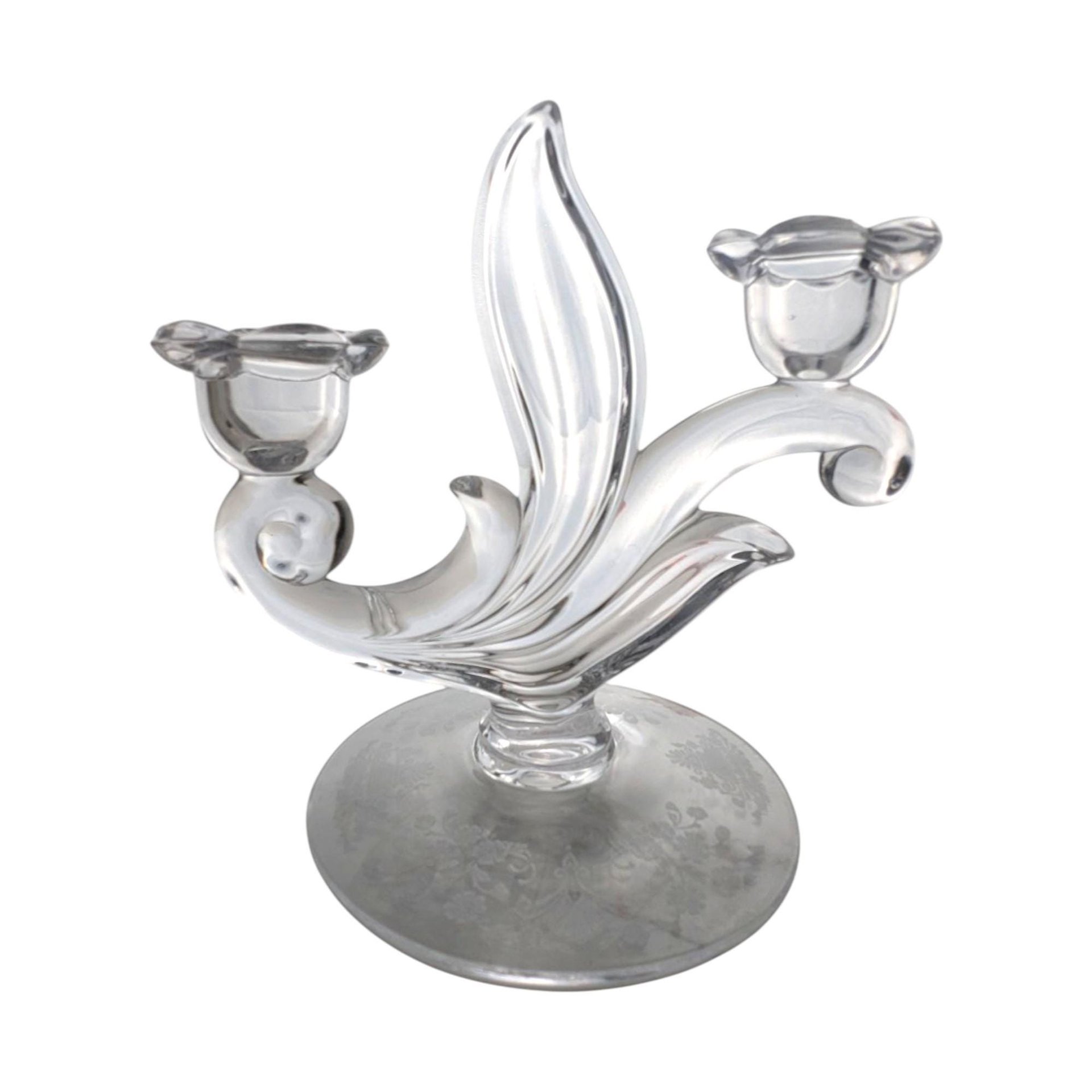 Duncan Miller First Love Glass Candlesticks