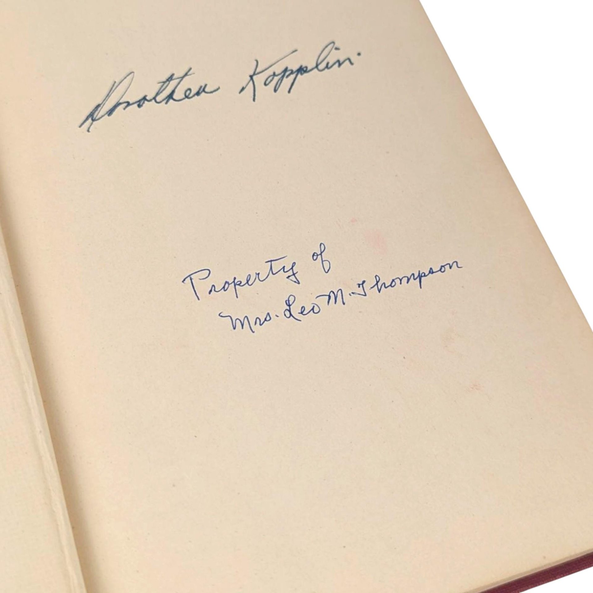 1945 Signed Something to Live By, Dorothea S. Kopplin