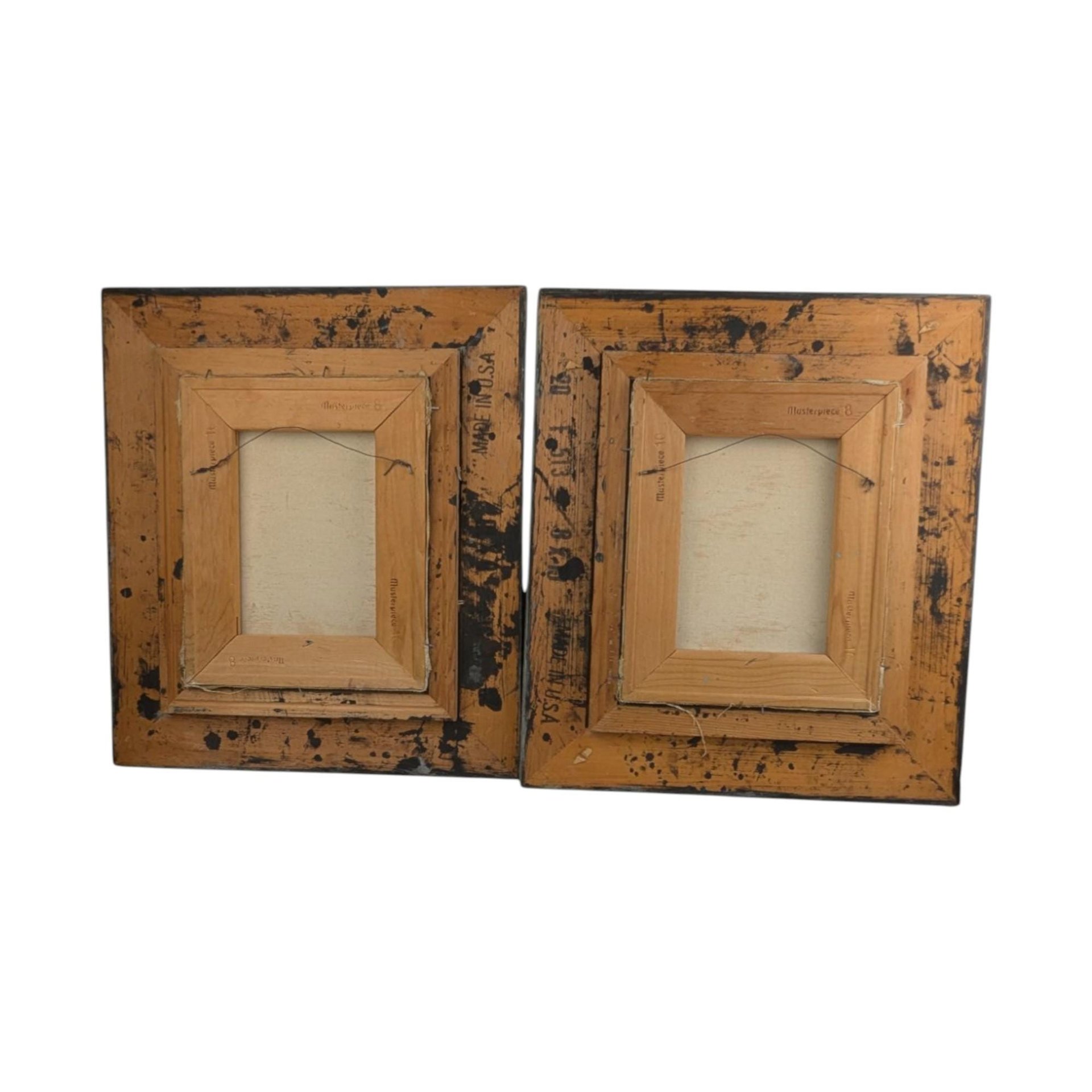 Vintage Clown Paintings Pair: