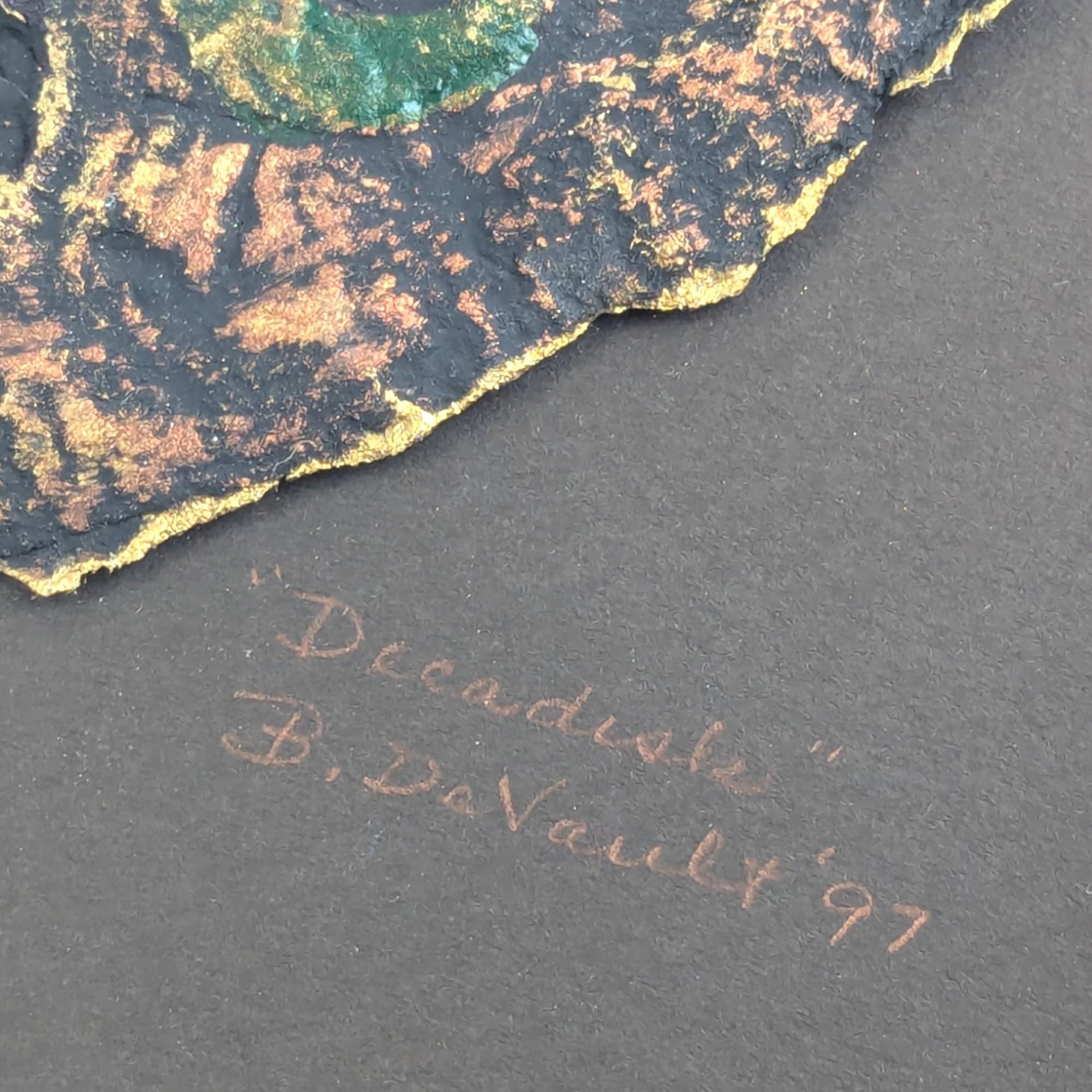 1997 Barbara DeVault Mixed Media Art: 'Decadisk' Framed Original