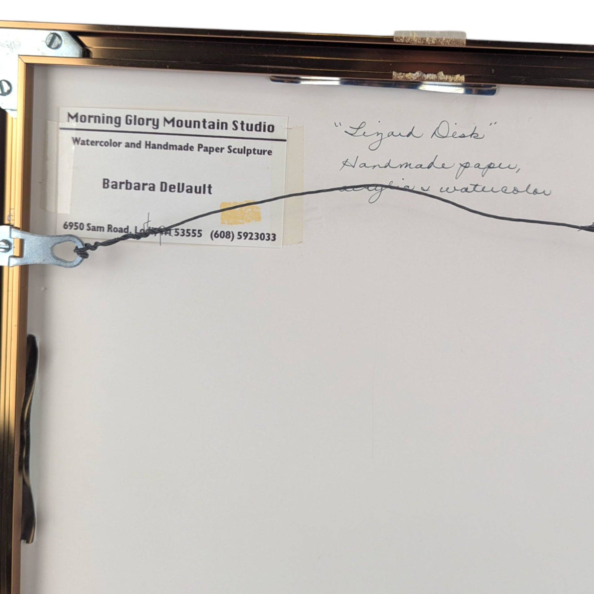 1997 Barbara DeVault Mixed Media Art: 'Lingard Disk' Framed Original