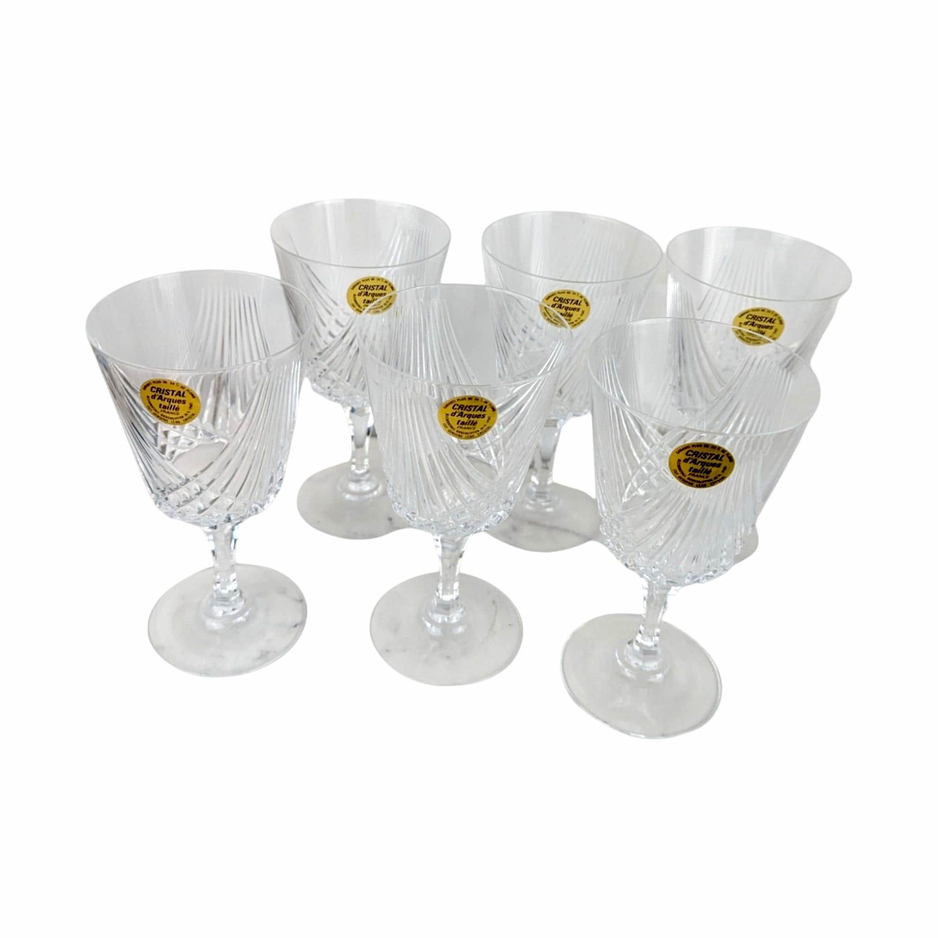 Vintage Crystal D'Arques Wine Glasses: Set of 6 Taille Combourg