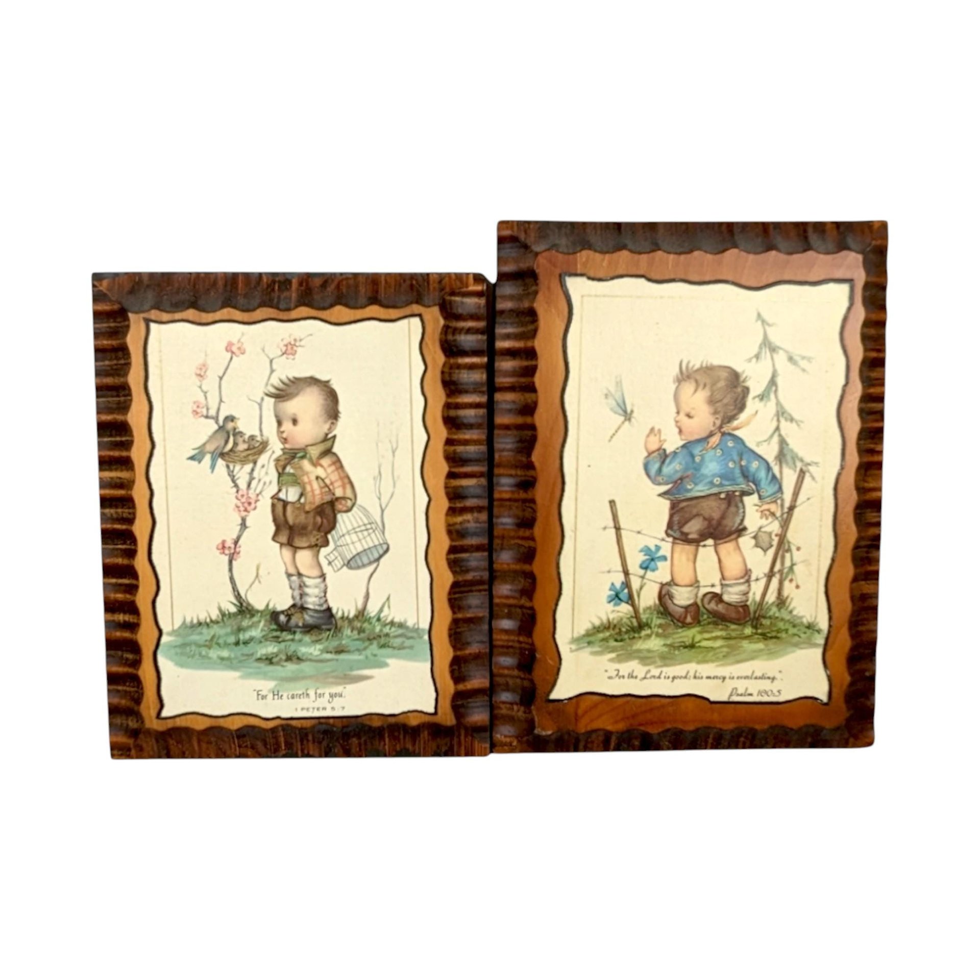 Vintage Wood Plaques: Psalms and Peter