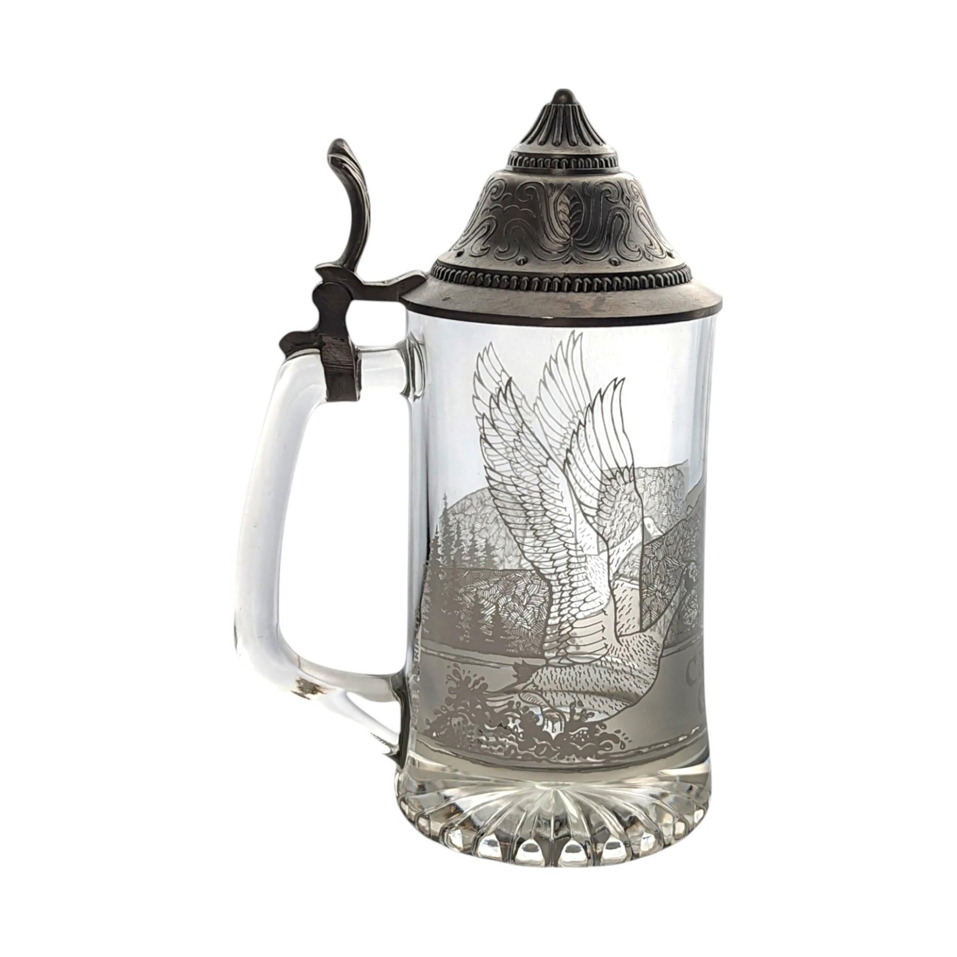 Vintage Canadian Goose Glass Etched Stein