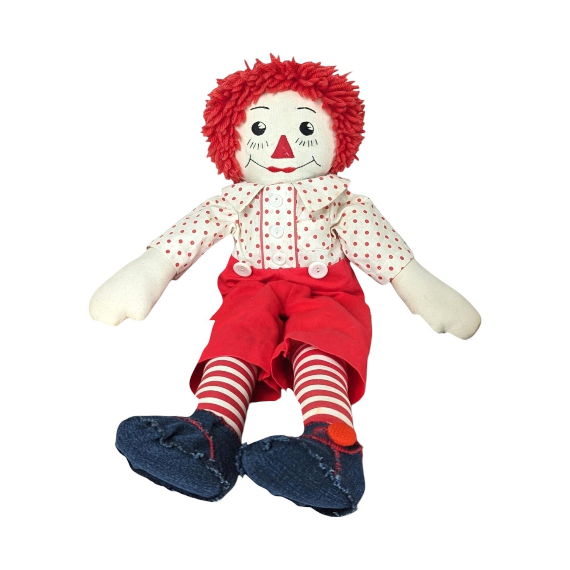 Vintage Handmade Raggedy Ann and Andy Dolls