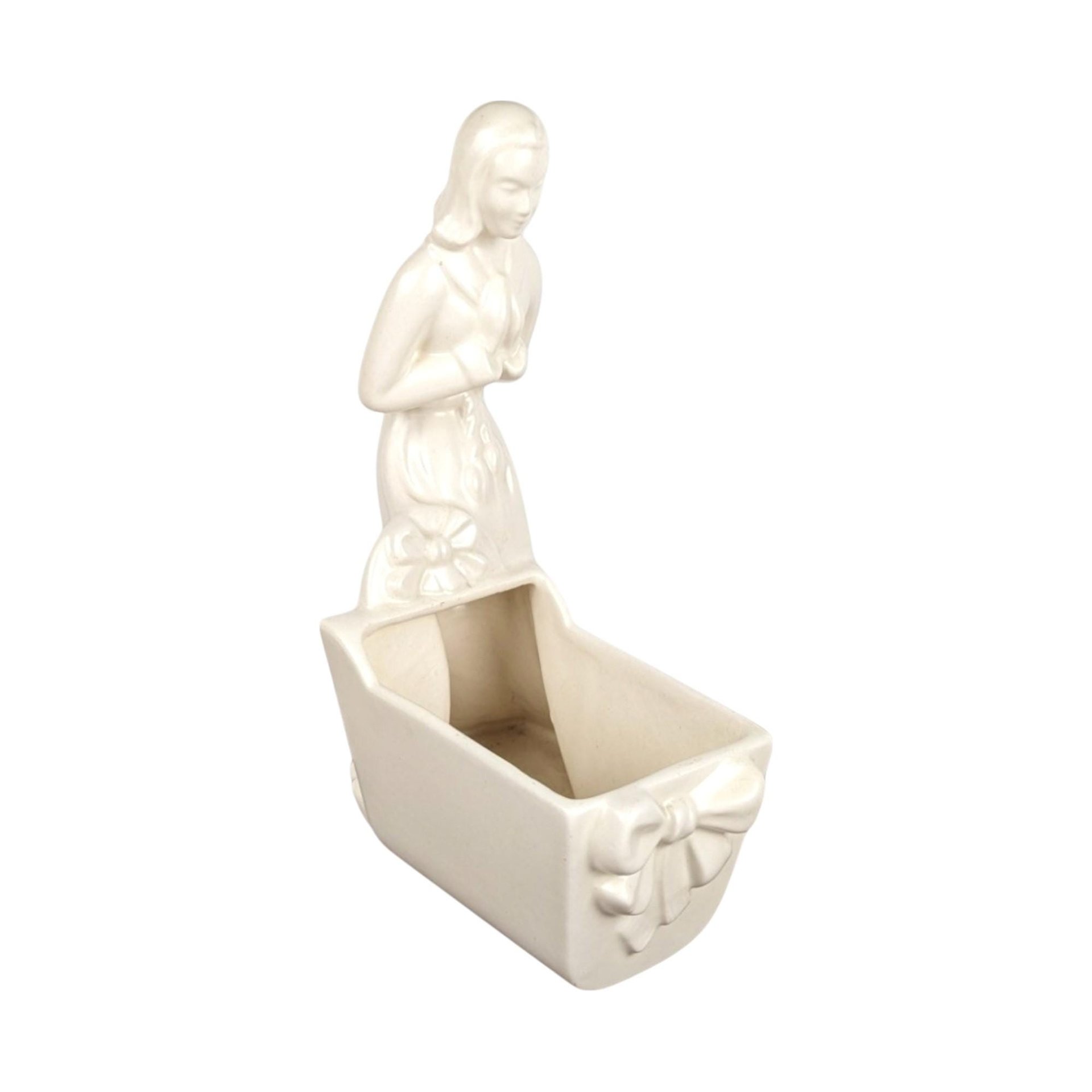 Vintage Haeger Pottery Woman and Cradle Planter