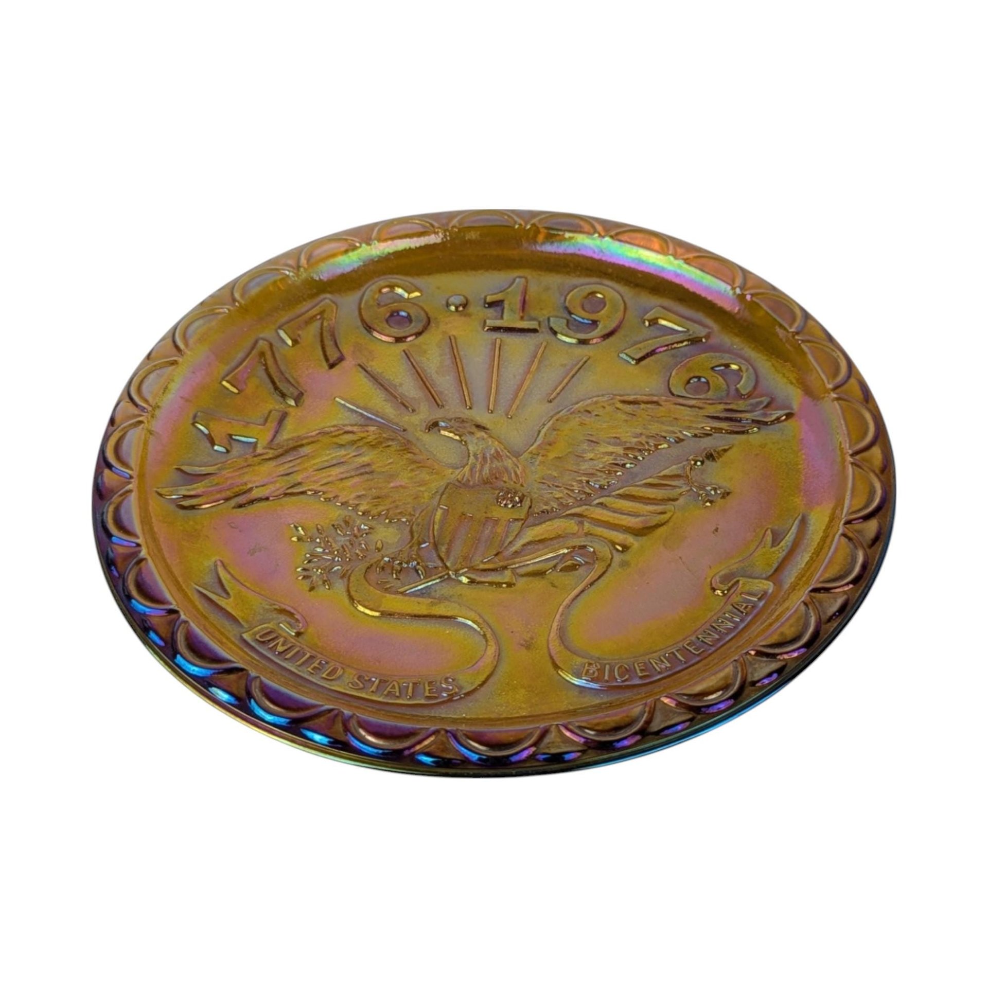 1976 Indiana Glass Bicentennial Carnival Glass Plate