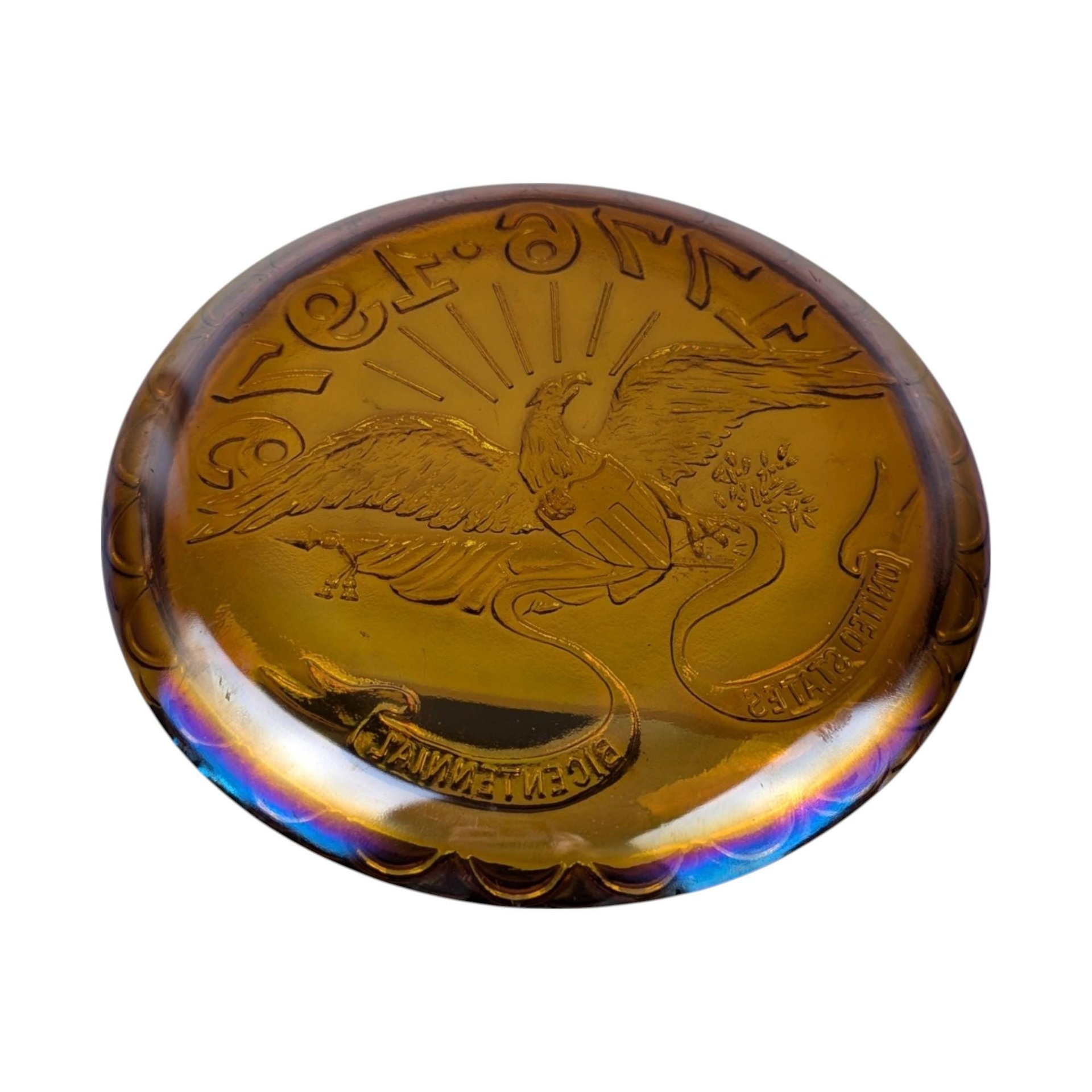 1976 Indiana Glass Bicentennial Carnival Glass Plate