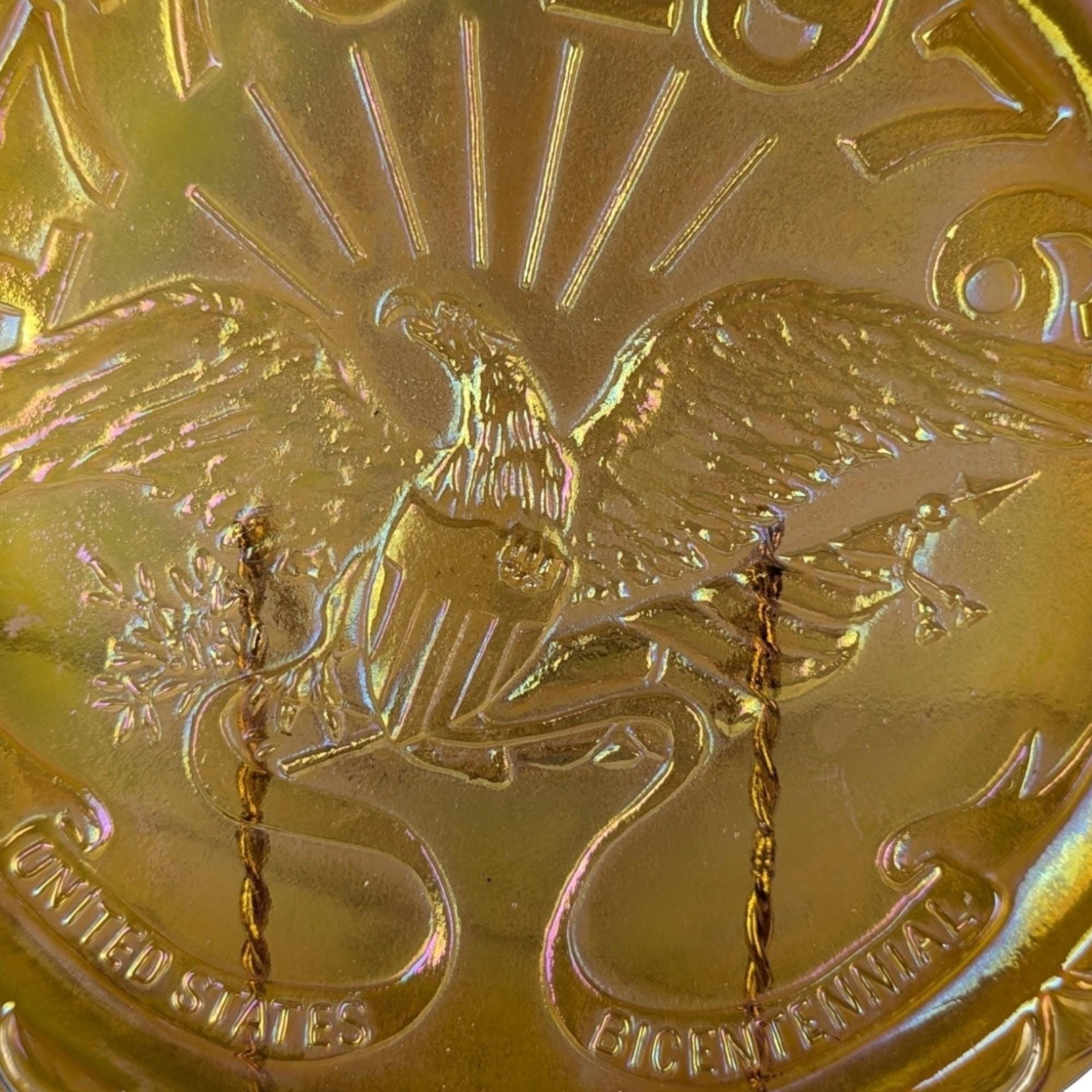 1976 Indiana Glass Bicentennial Carnival Glass Plate