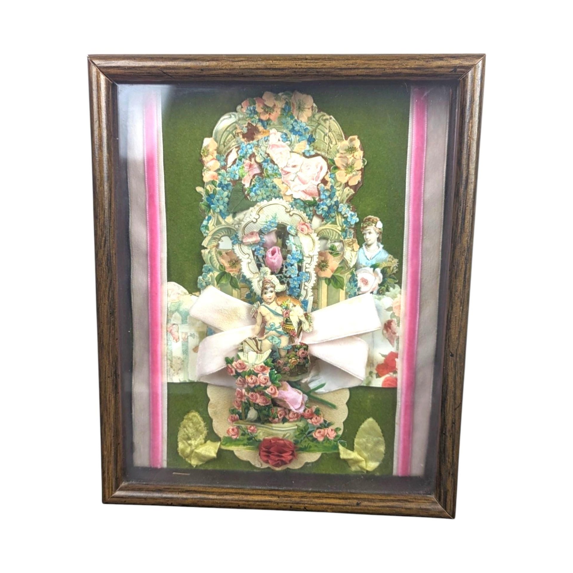 Vintage Victorian Valentine Collage Shadow Box