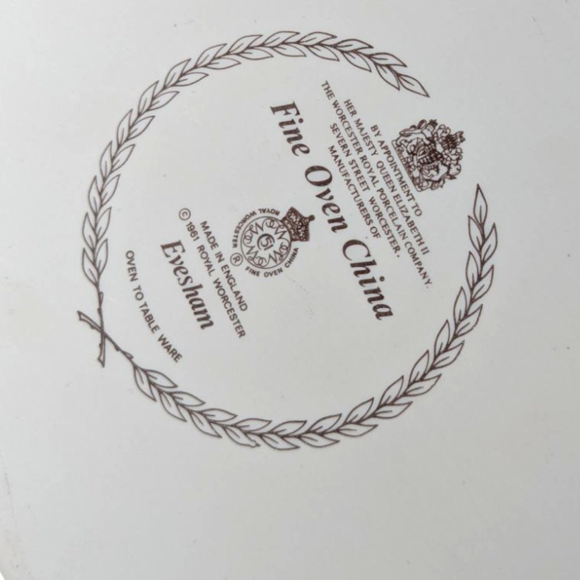 1961 Royal Worcester Evesham Oval Baking Dish