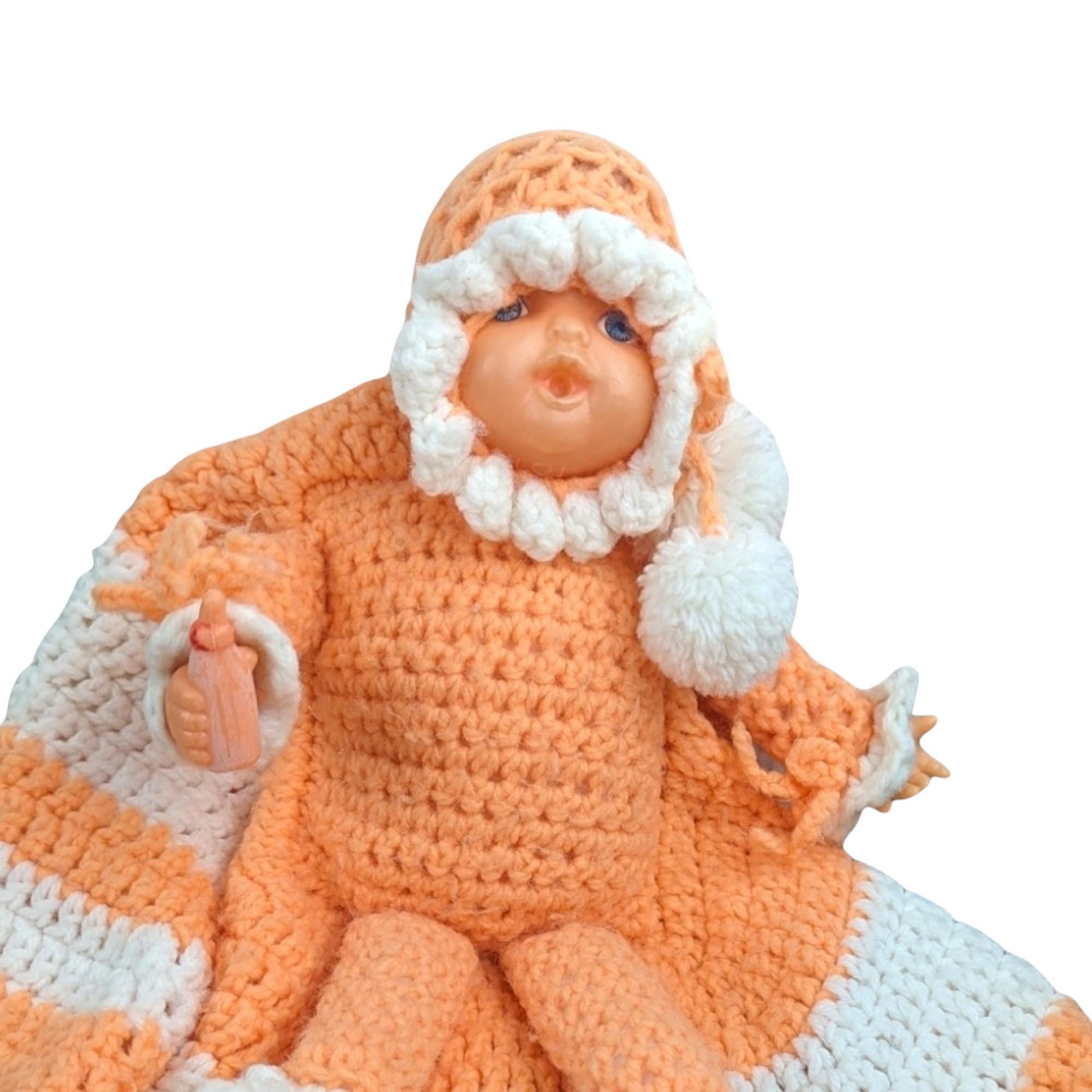 Pair of Vintage Hand-Crocheted Dolls