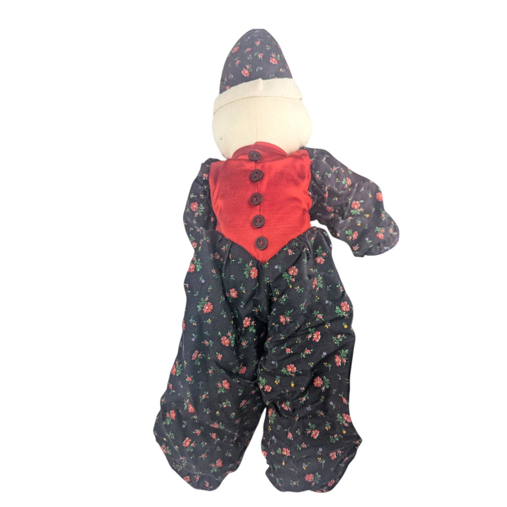 Vintage Handmade 20 Inch Cloth Clown Doll