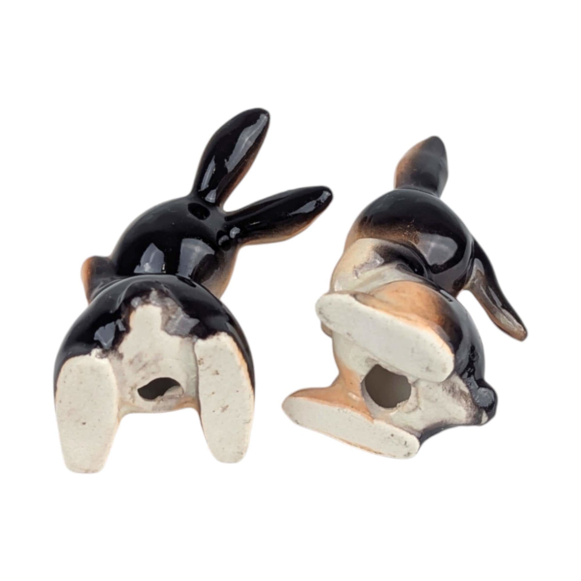Vintage Ceramic Big Eye Bunny Figurines