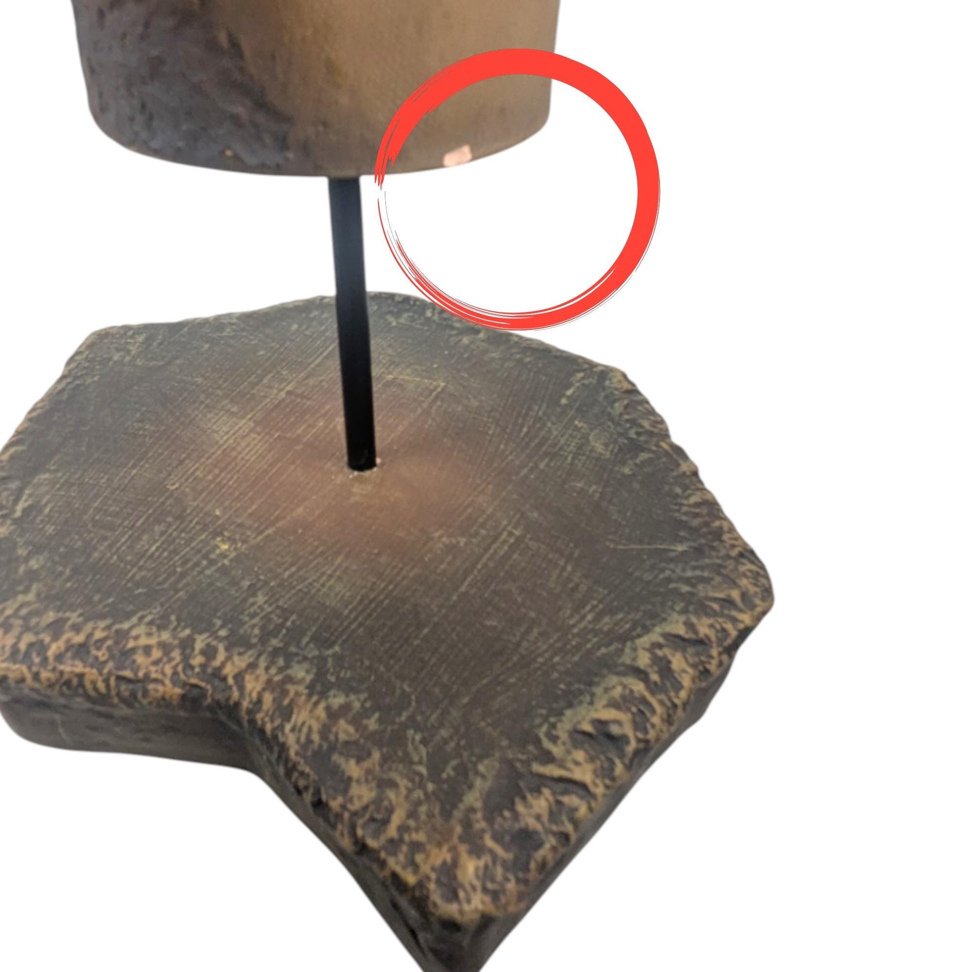 Vintage JH Boone Terracotta Indian with Pipe Statue