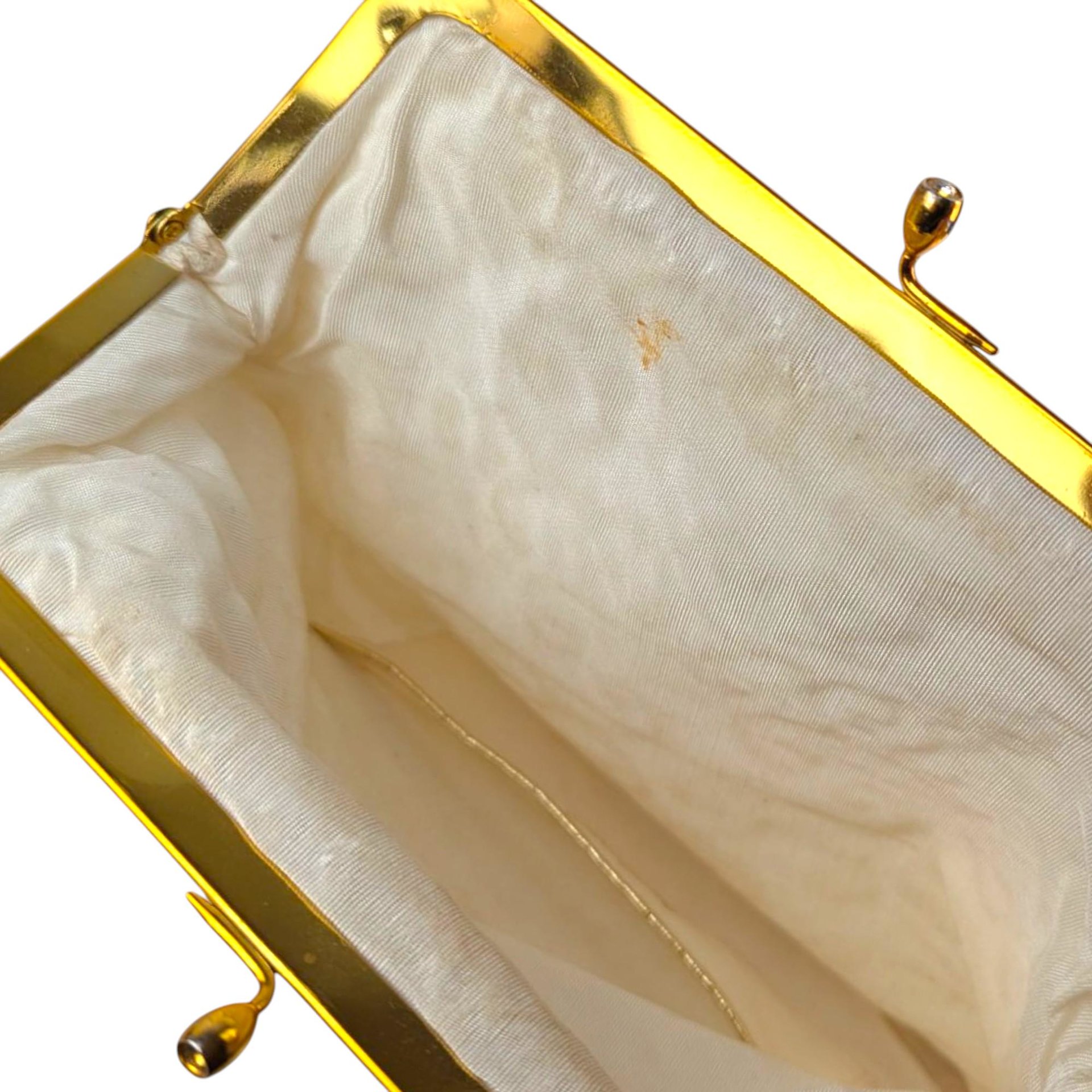 Vintage Cream and Gold Beaded Handbag