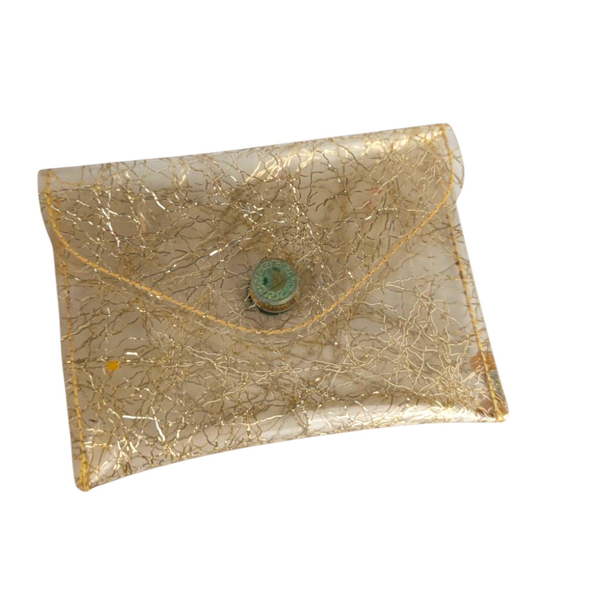 Vintage 1960s Clear Vinyl Purse with Gold Tinsel and Glitter