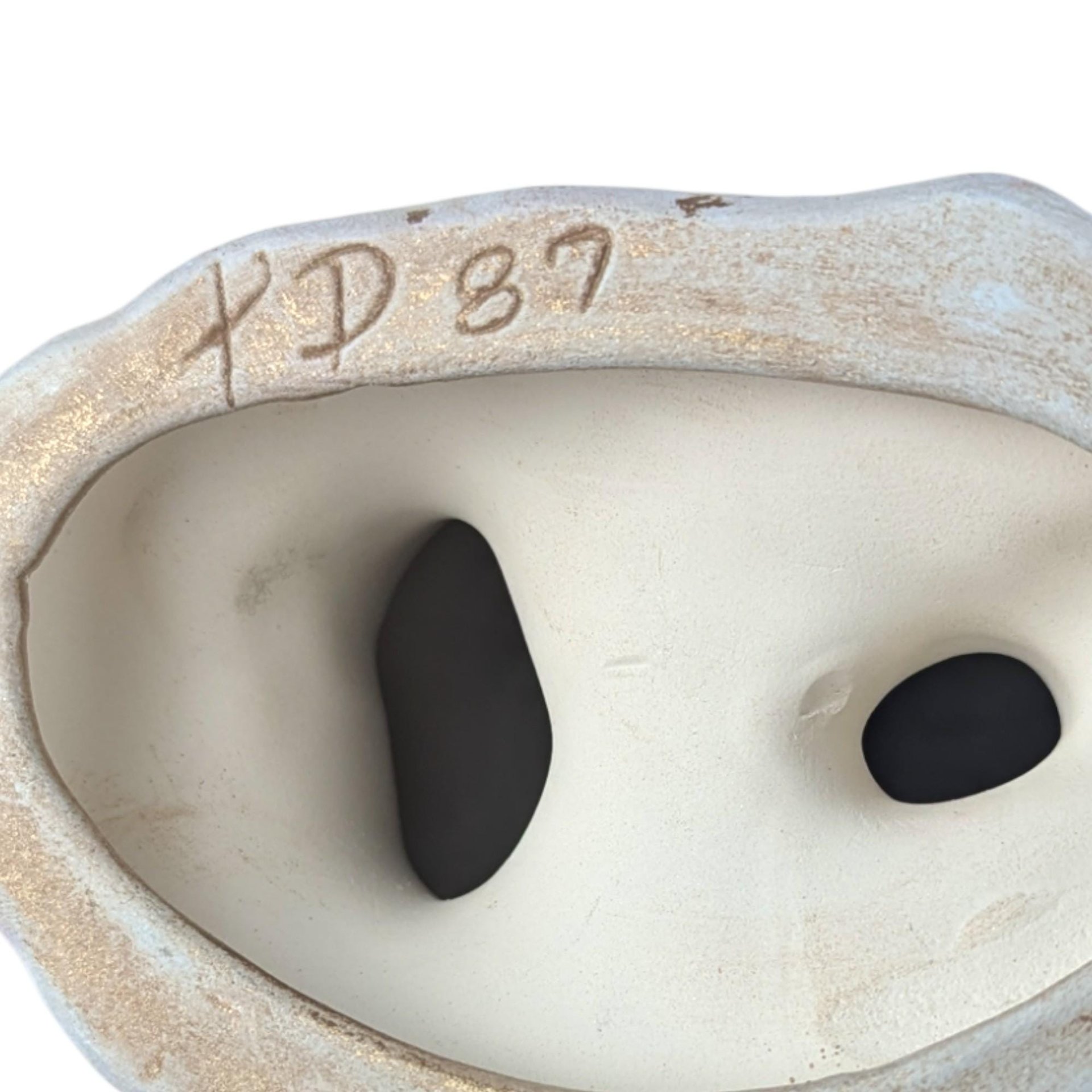 Vintage 1987 Signed Ceramic Santa Figures