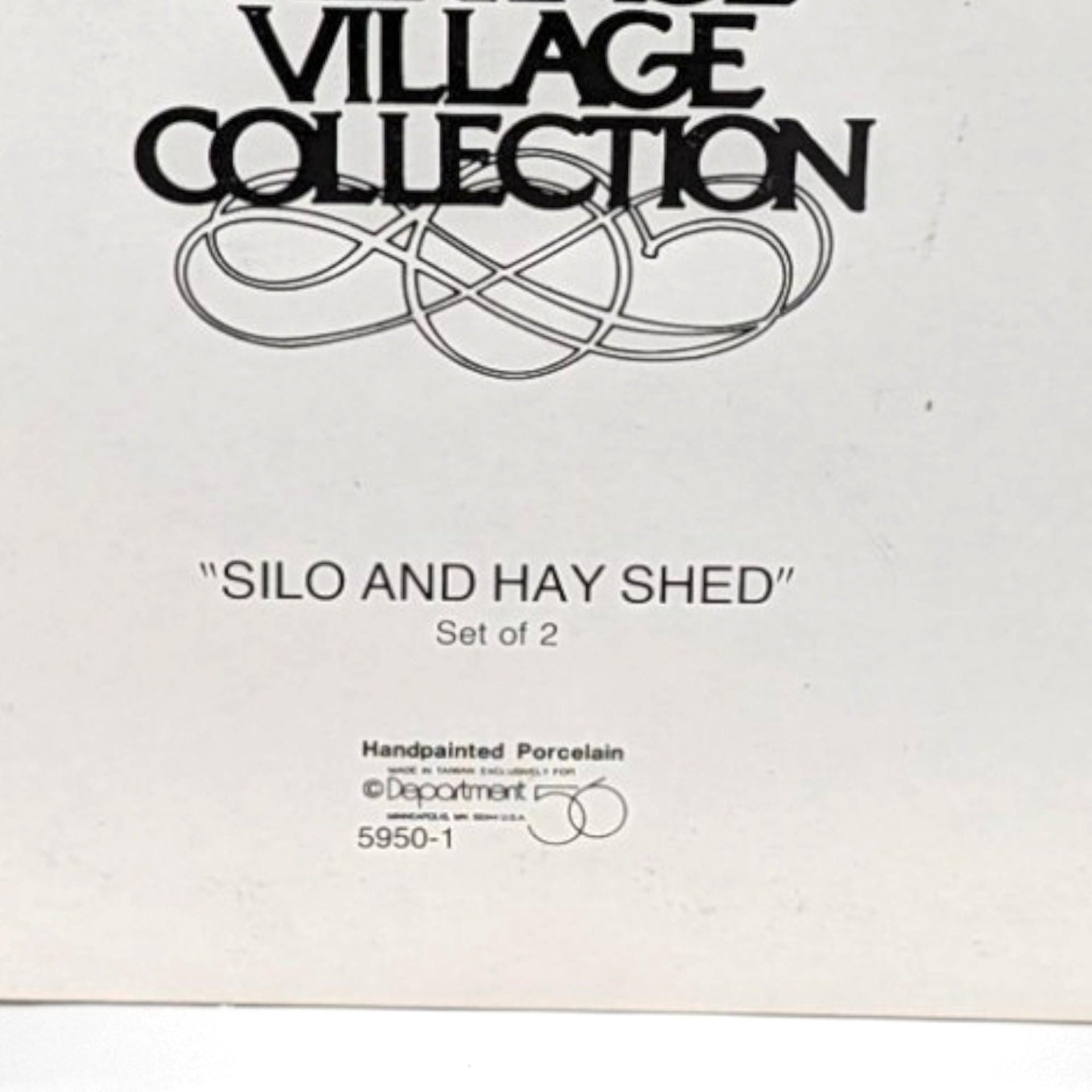 1987 Dept. 56 Heritage Village Silo & Hay Shed