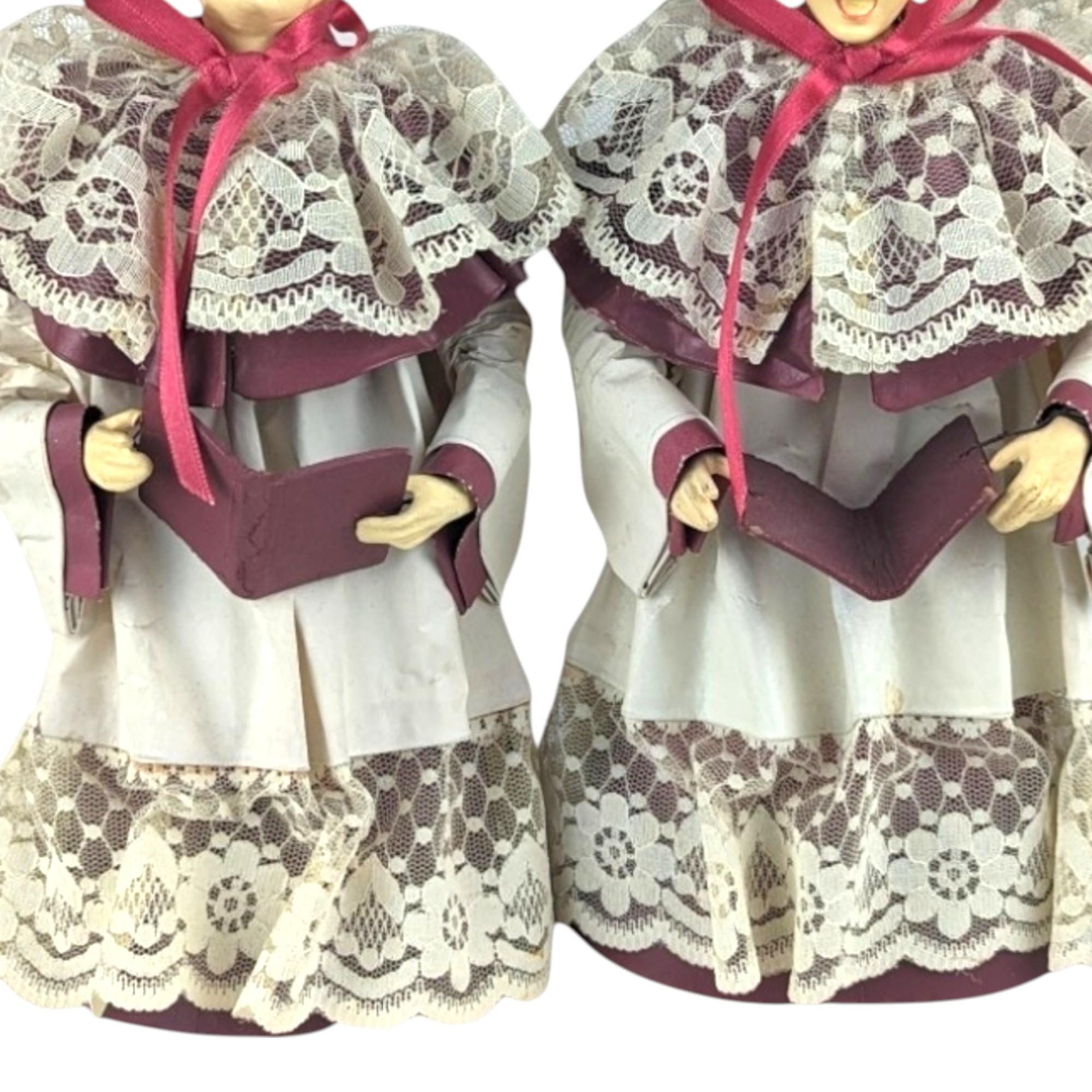 Vintage Paper Mache Christmas Carolers