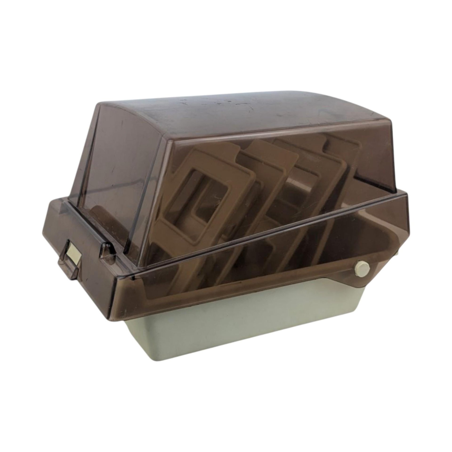 1980s 5.25 Floppy Disk Storage Box with Smoked Lid