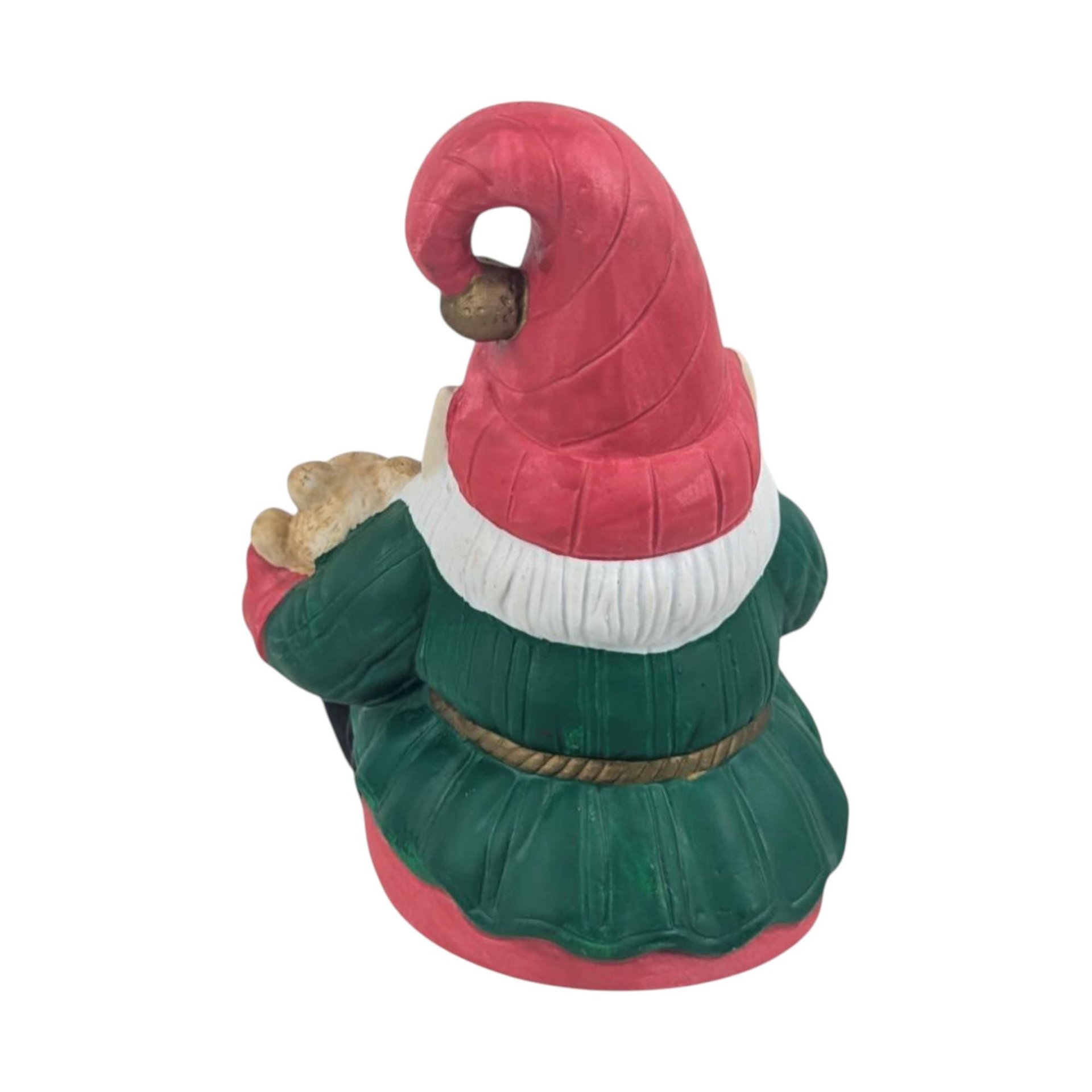 Vintage Ceramic Santa Elf Music Box