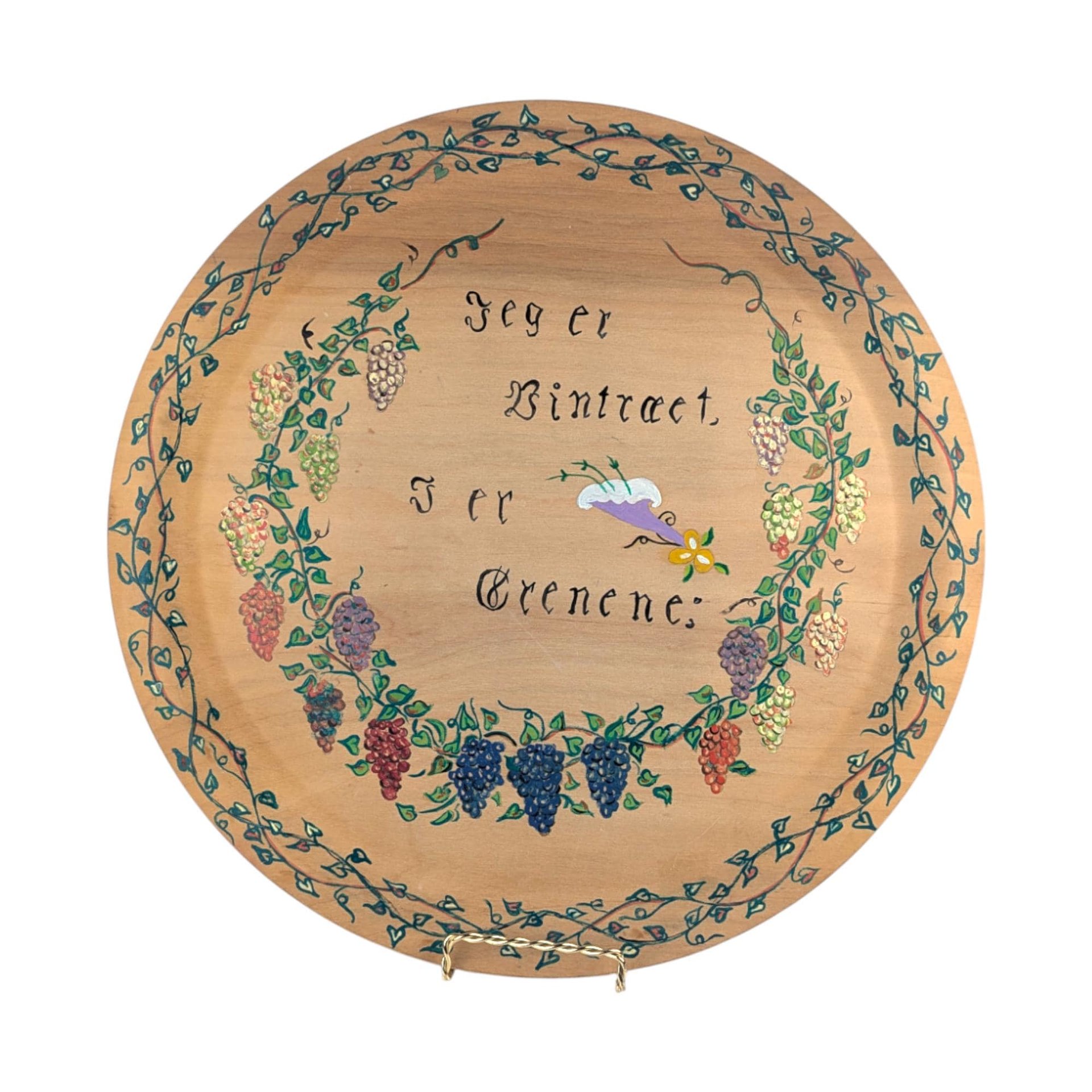 1956 Hand Painted Scandinavian Folk Art Plate