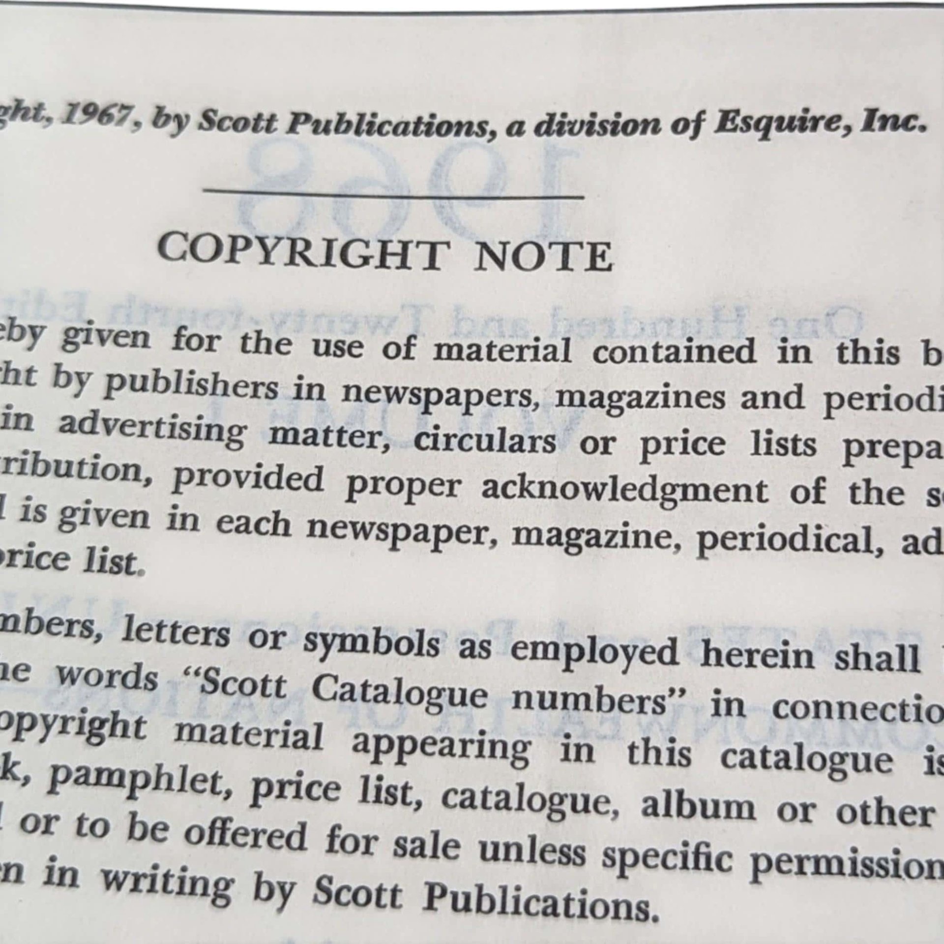 1968 Scott's Standard Postage Stamp Catalogue: Volume 1
