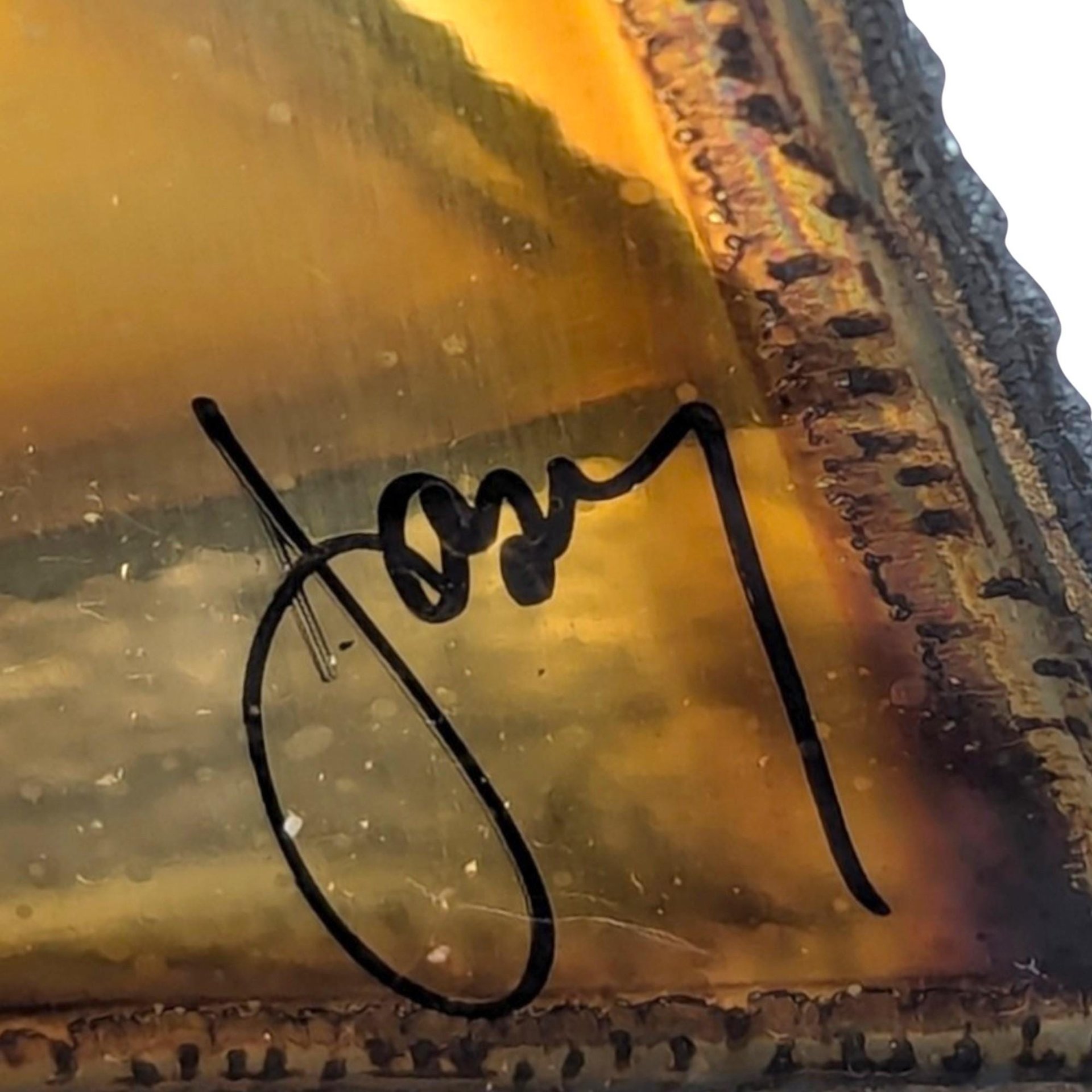 Vintage Signed Brass Sailboat Figurine