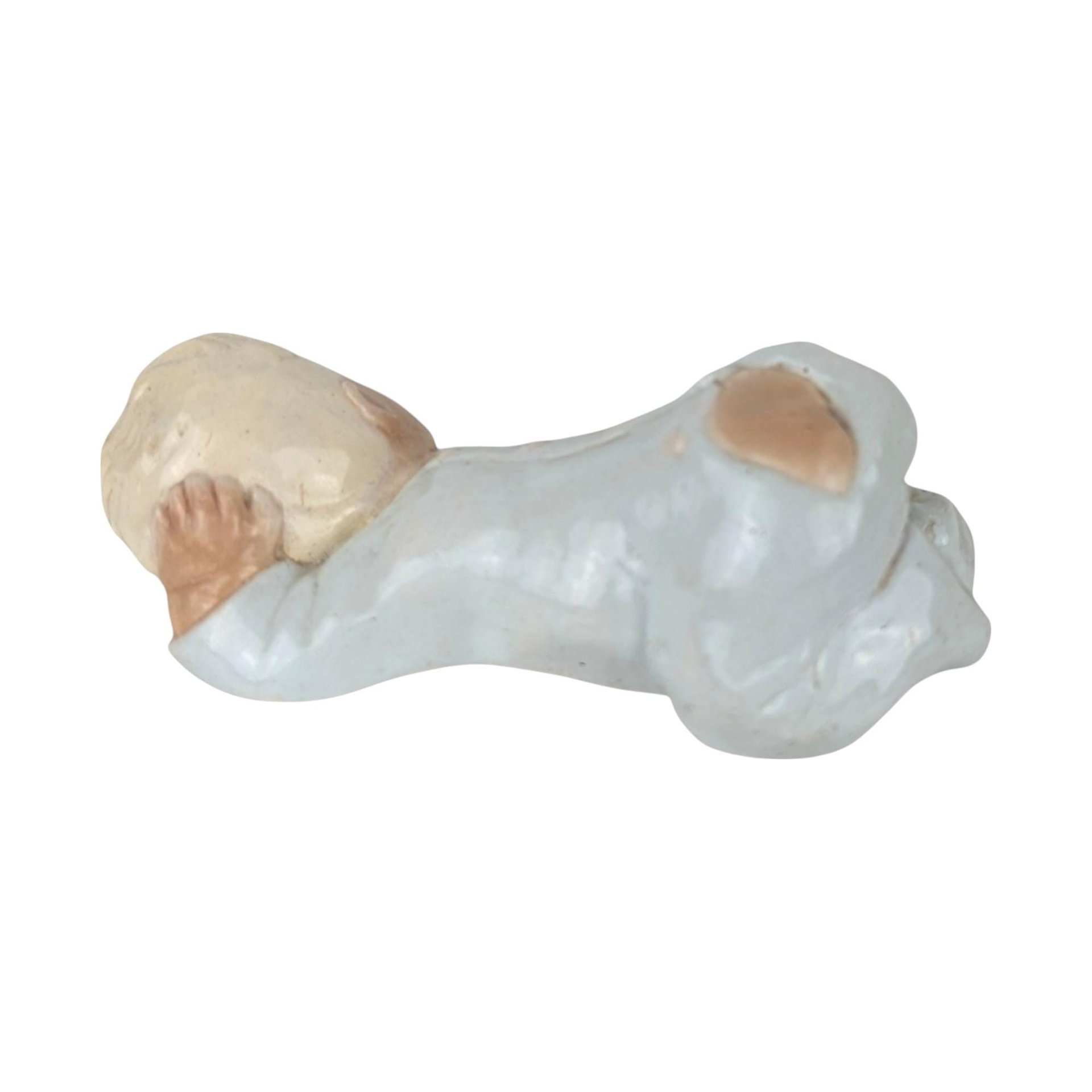 Vintage Pair of Chalkware Sleeping Babies