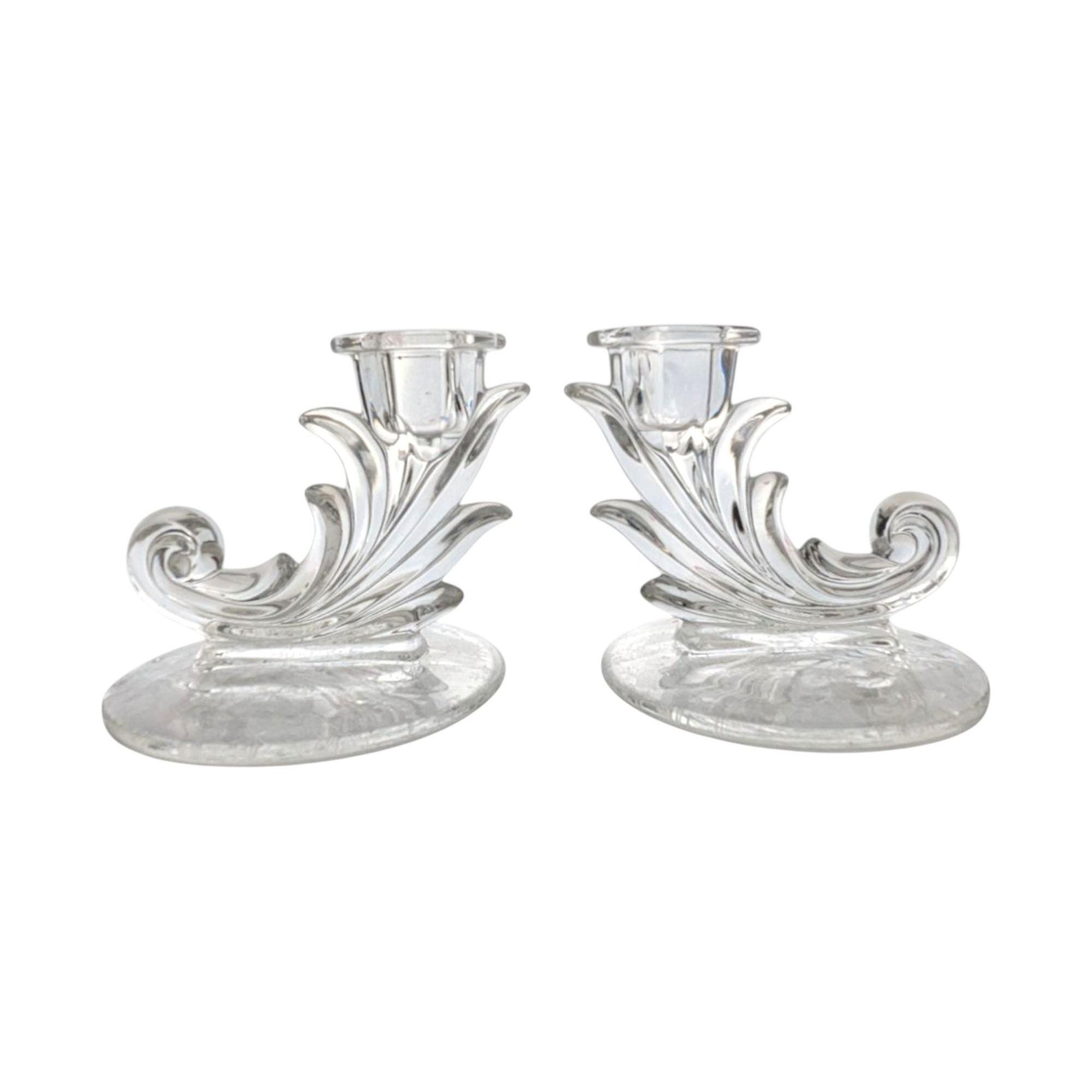 Vintage Fostoria Navarre Baroque Candlestick Holders