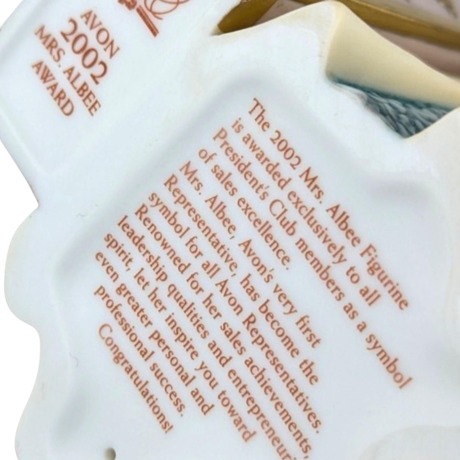 2002 Avon President's Club Mrs. Albee Award