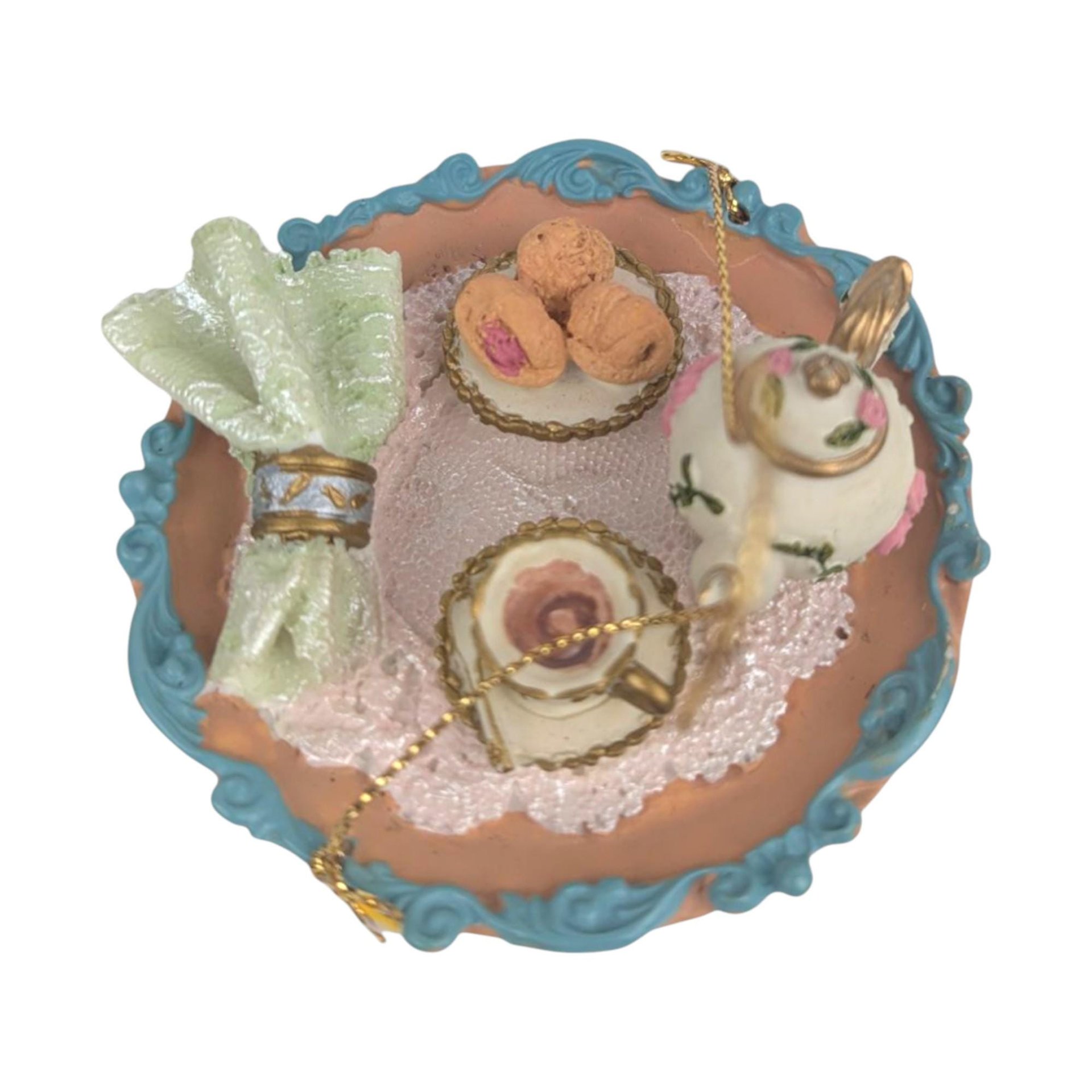 Vintage Resin Picnic & Tea Party Ornament Set