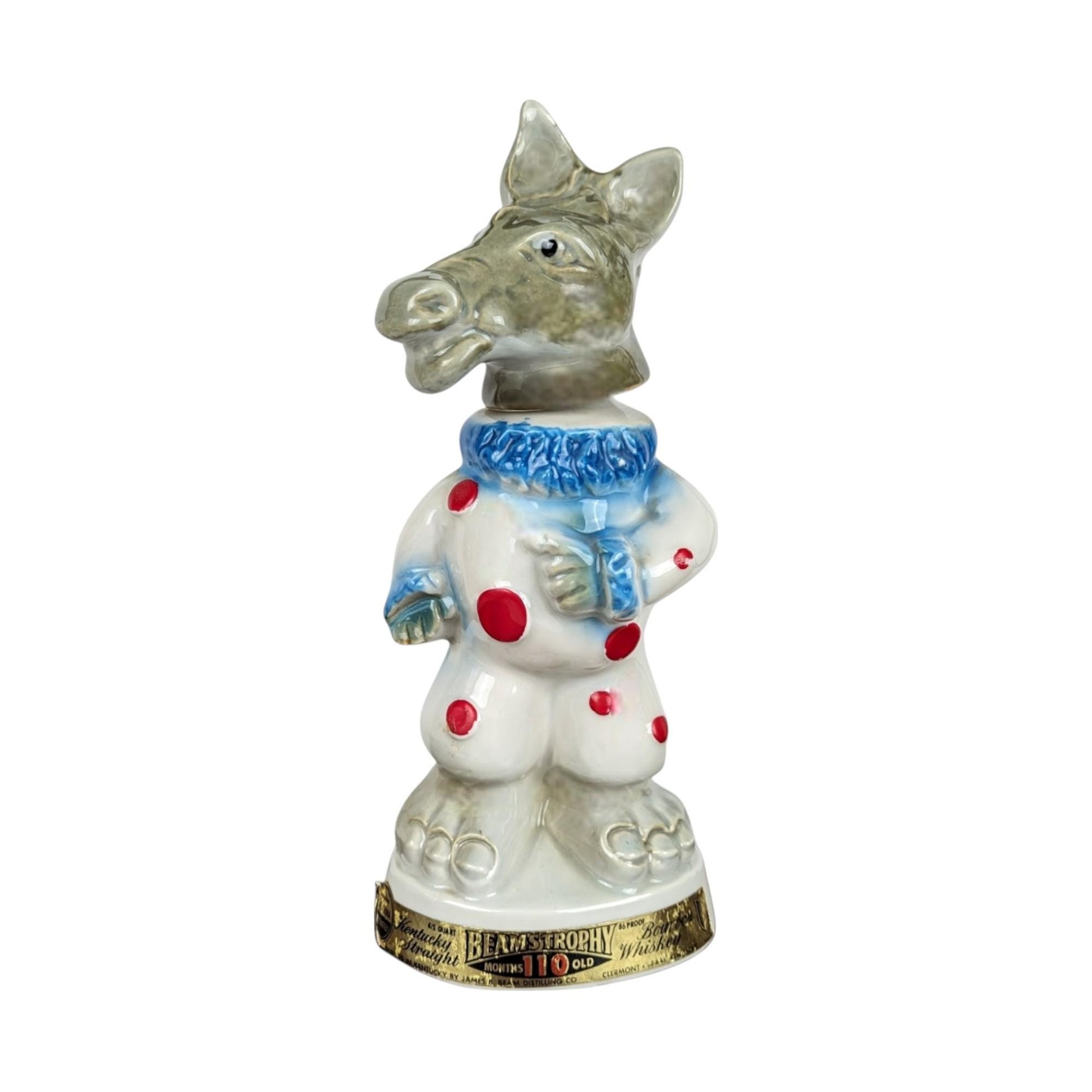 1968 Jim Beam Donkey Decanter: C. Miller Political Clown