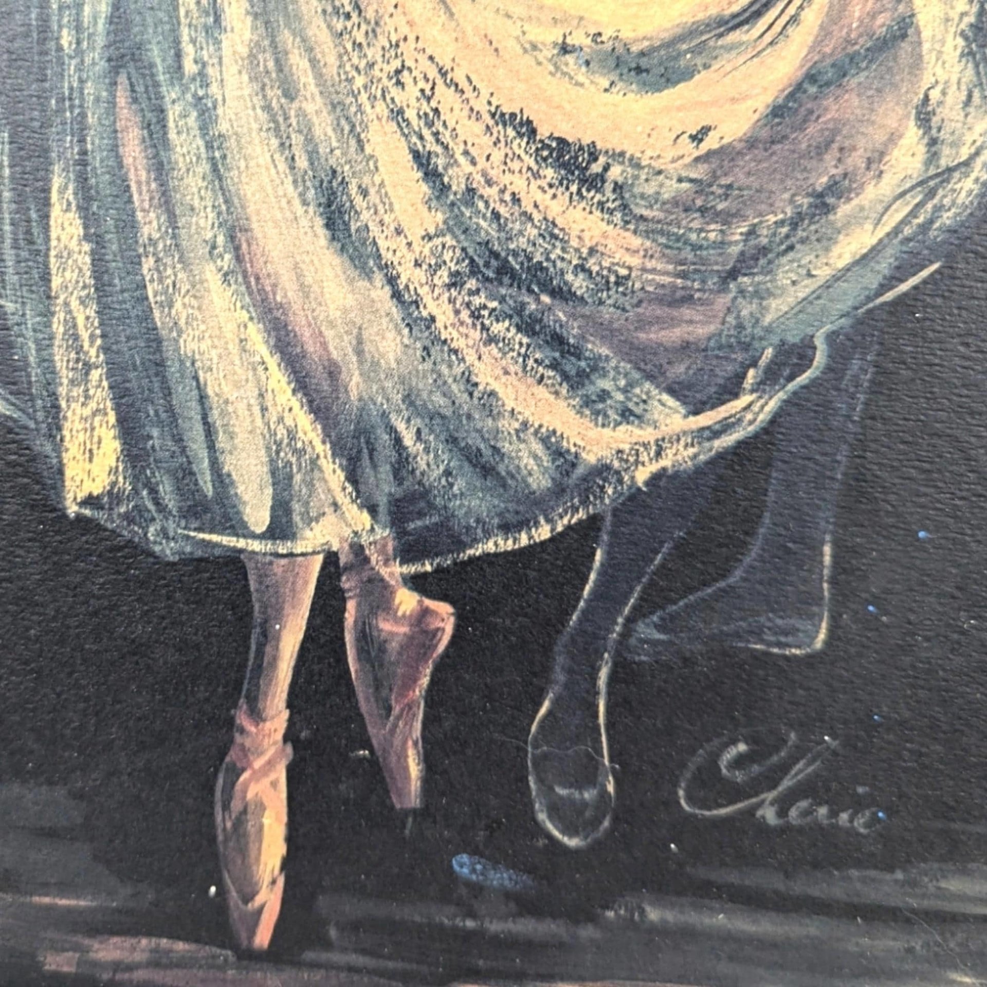 Vintage Framed Cherie Ballerina and Partner Print