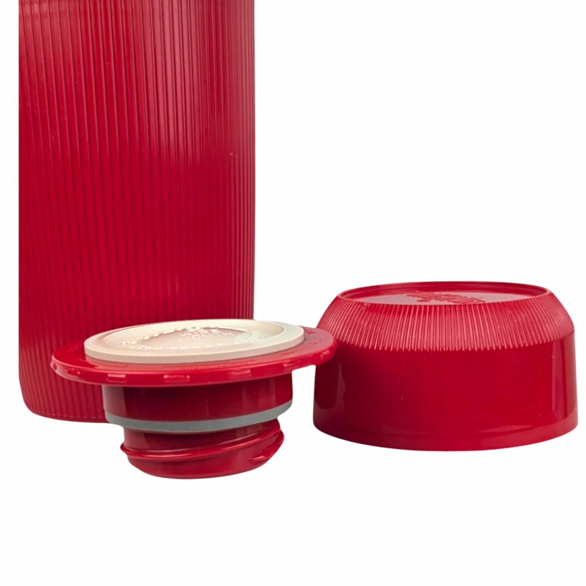 Vintage Red Thermos With Handle