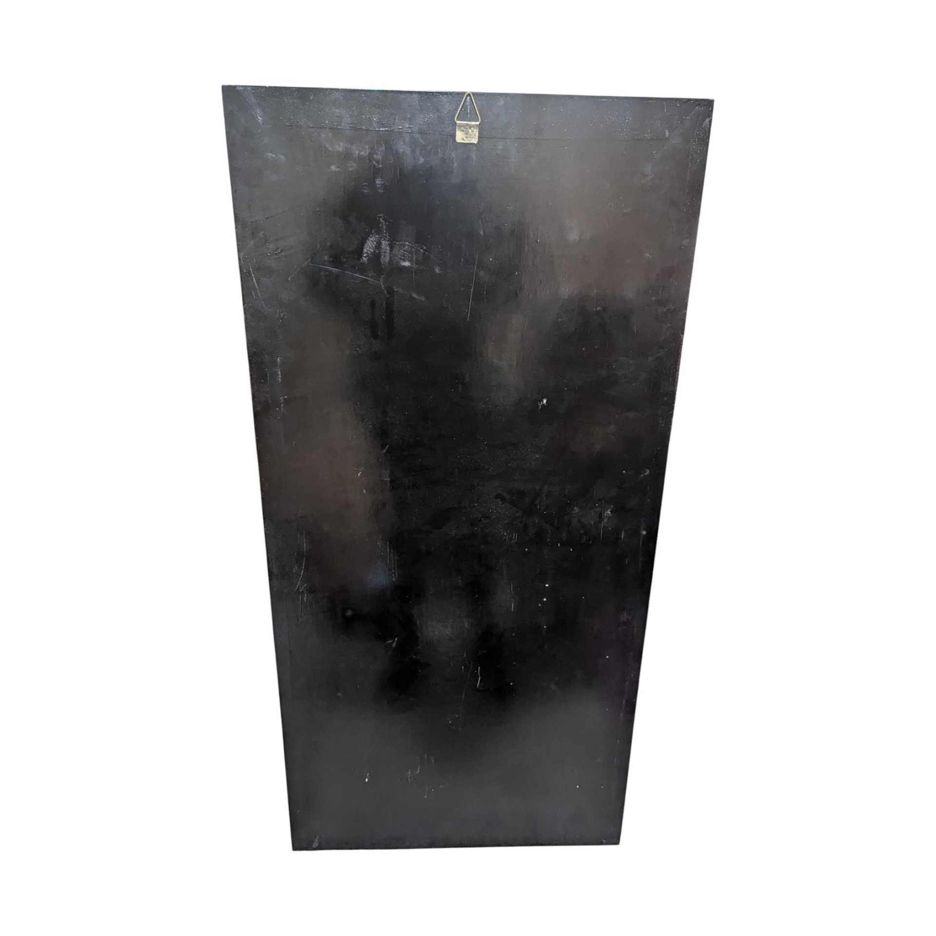 Vintage Vietnamese Lacquer Wall Panel: Torii Gate & Mother of Pearl Inlay